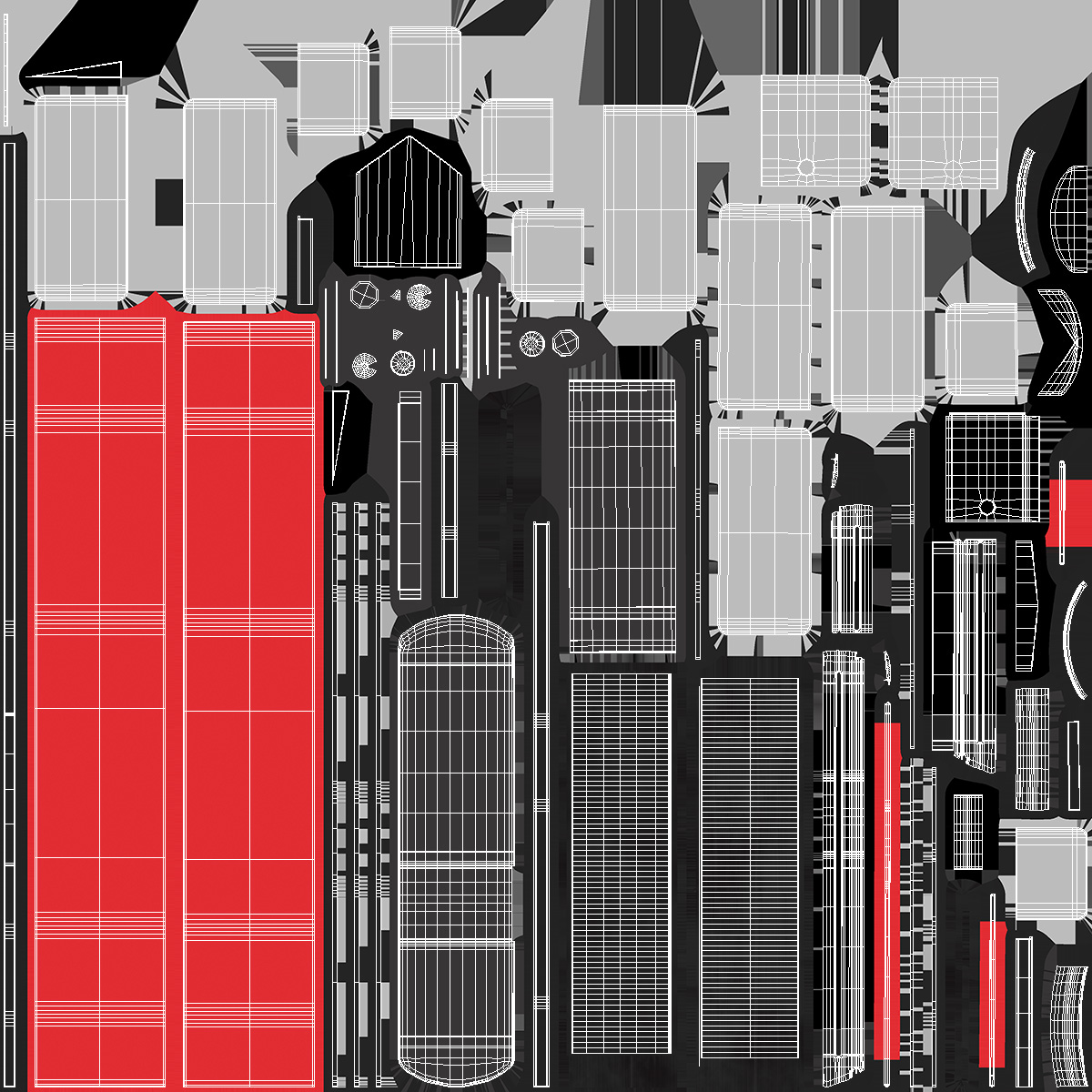 3D Supermarket Checkout Red with Products model