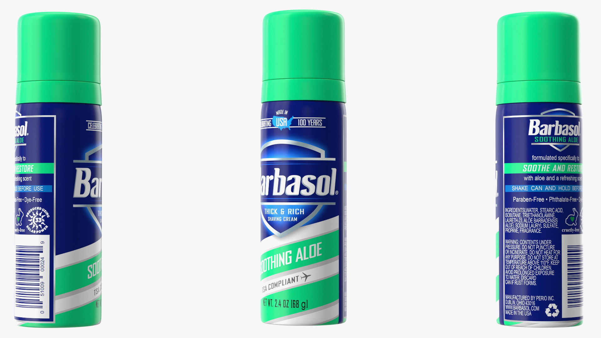 3D Barbasol Shave Cream Travel Can Aloe
