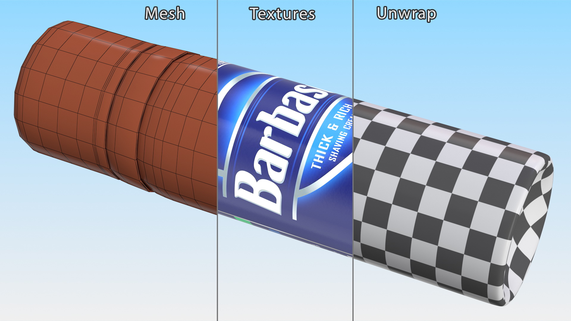 3D Barbasol Shave Cream Travel Can Aloe