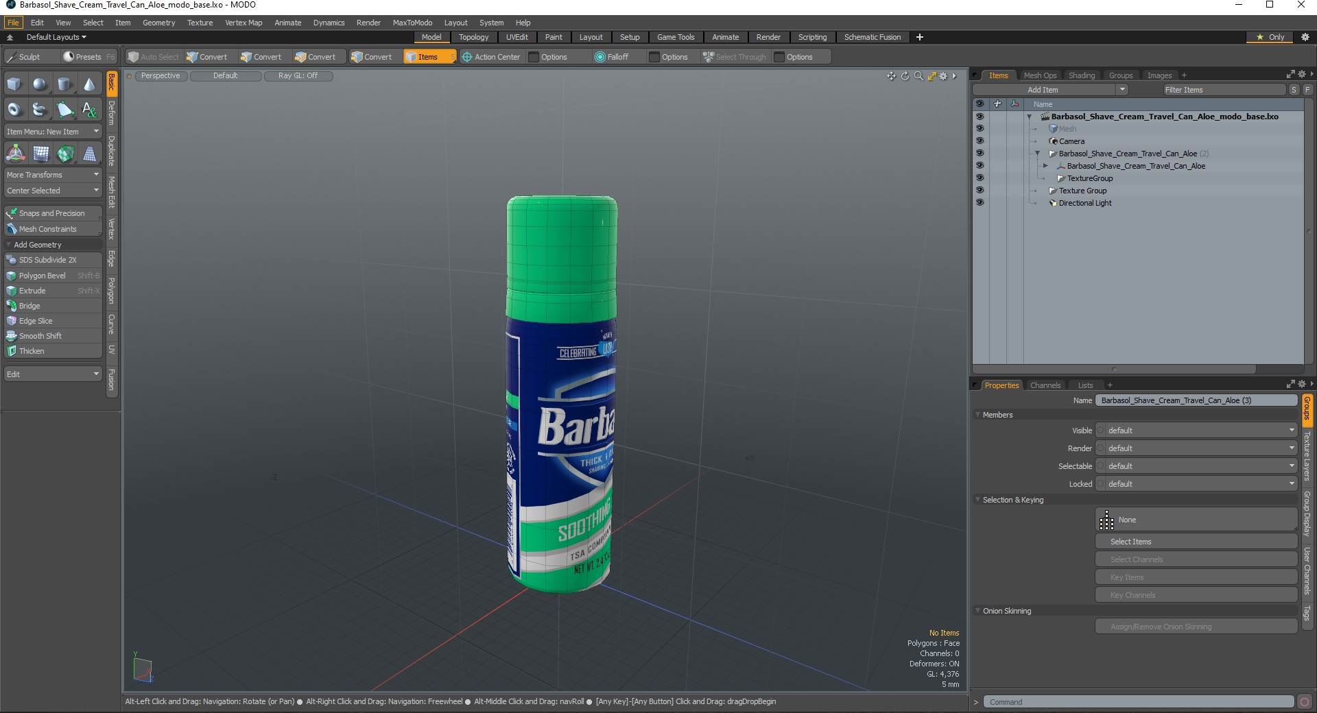 3D Barbasol Shave Cream Travel Can Aloe