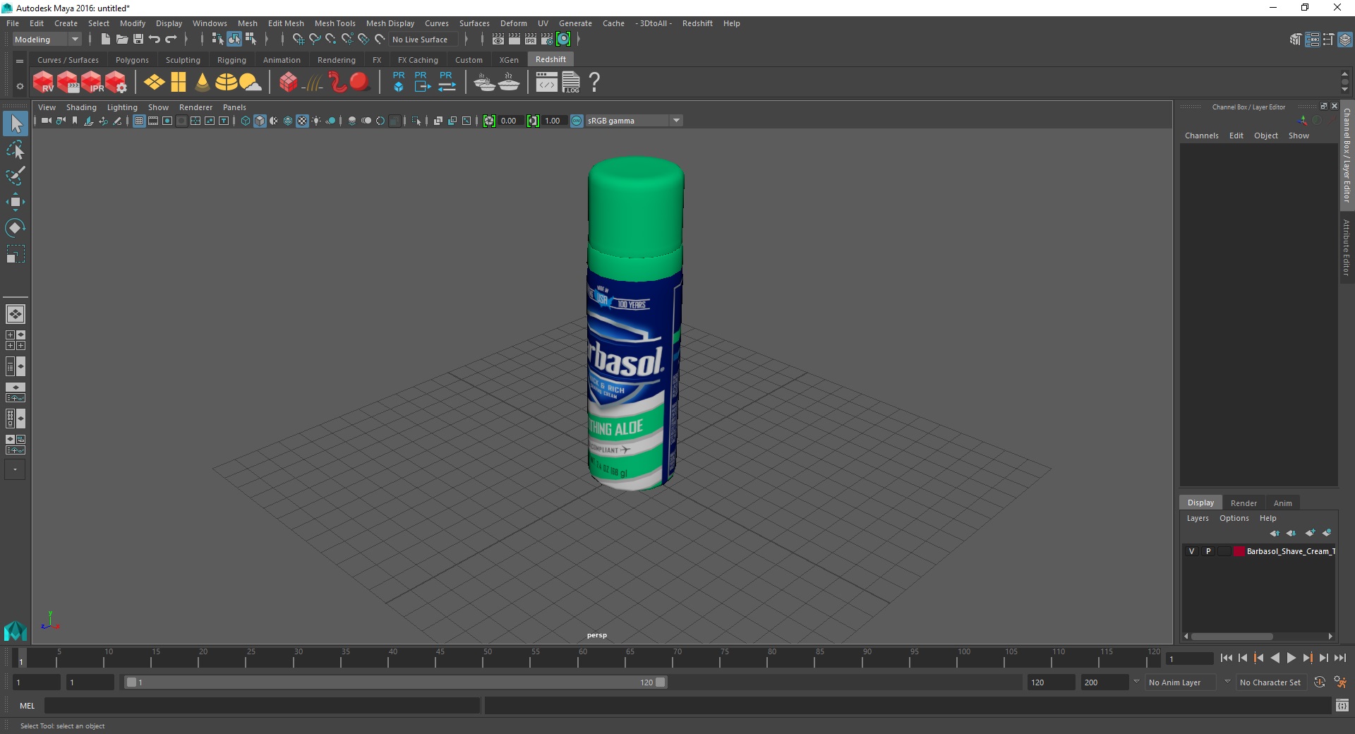 3D Barbasol Shave Cream Travel Can Aloe