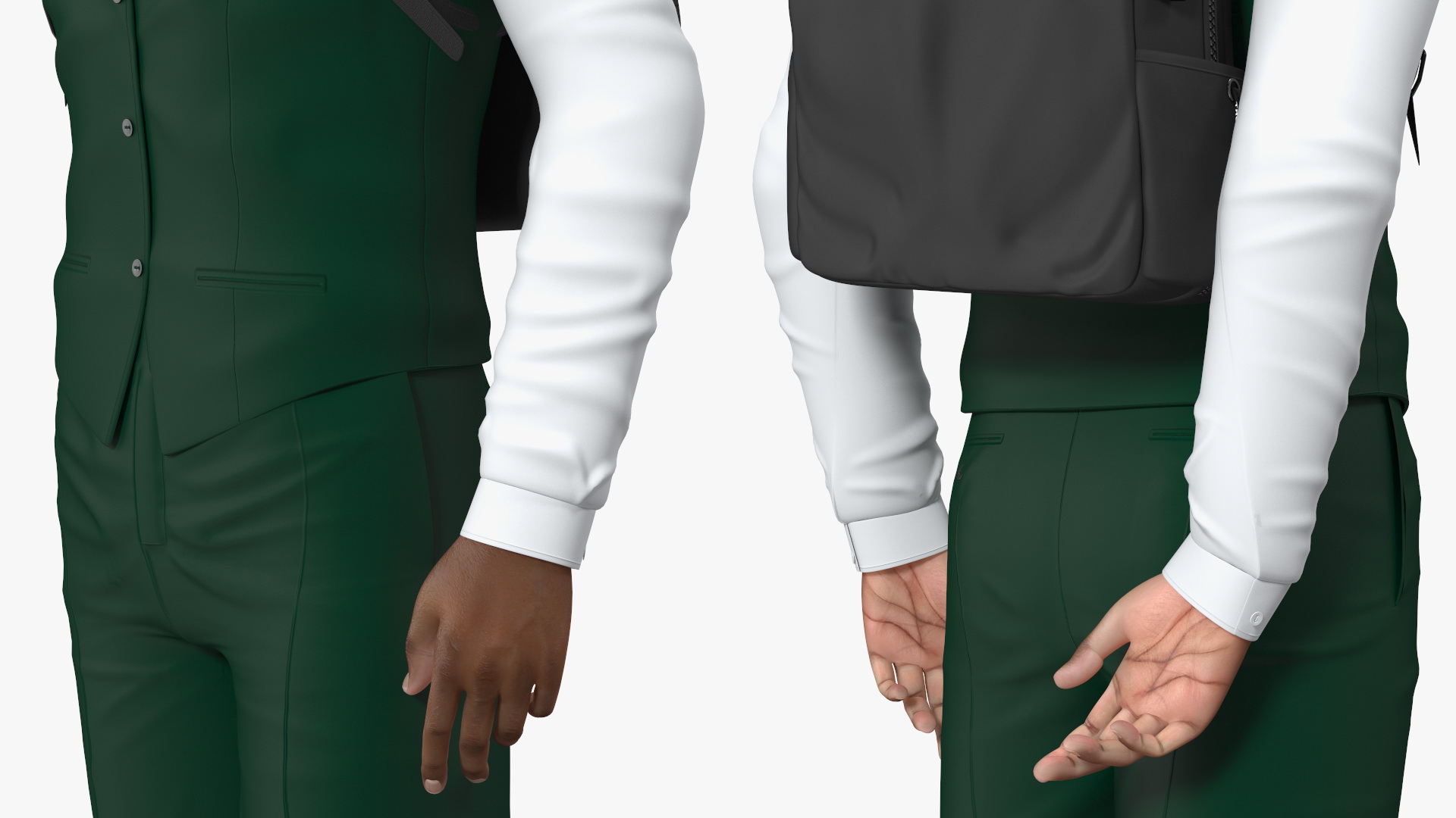 Black Teenager Light Skin School Uniform Standing Pose 3D model