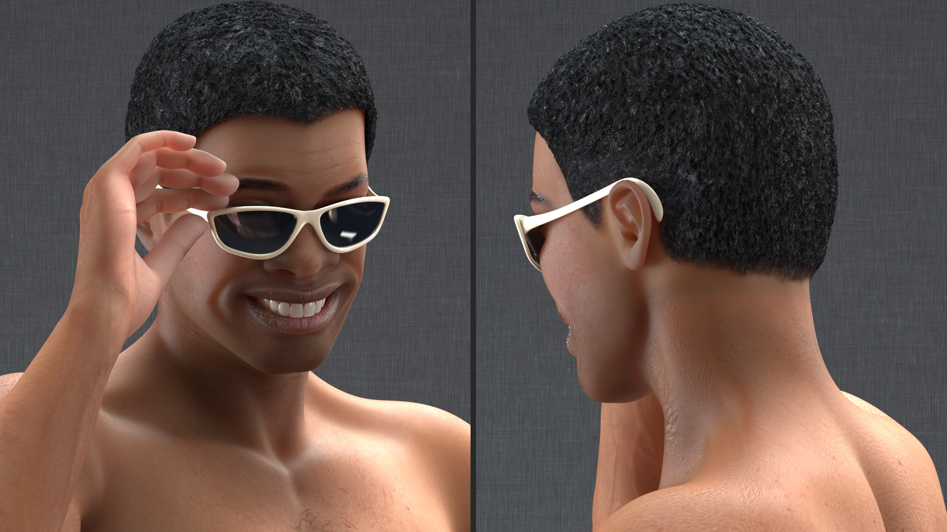 Light Skin Black Man in Swimwear 3D