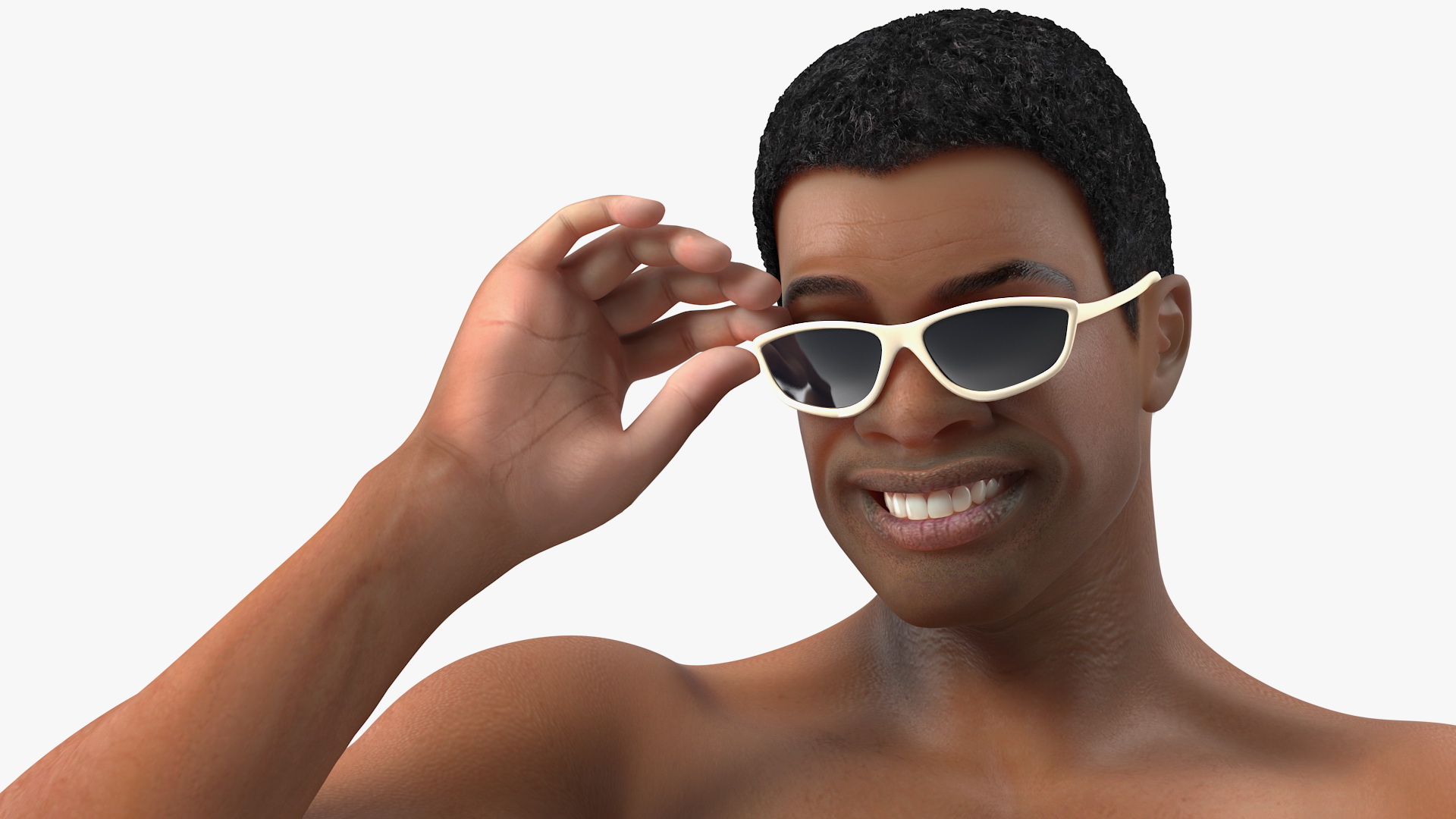 Light Skin Black Man in Swimwear 3D