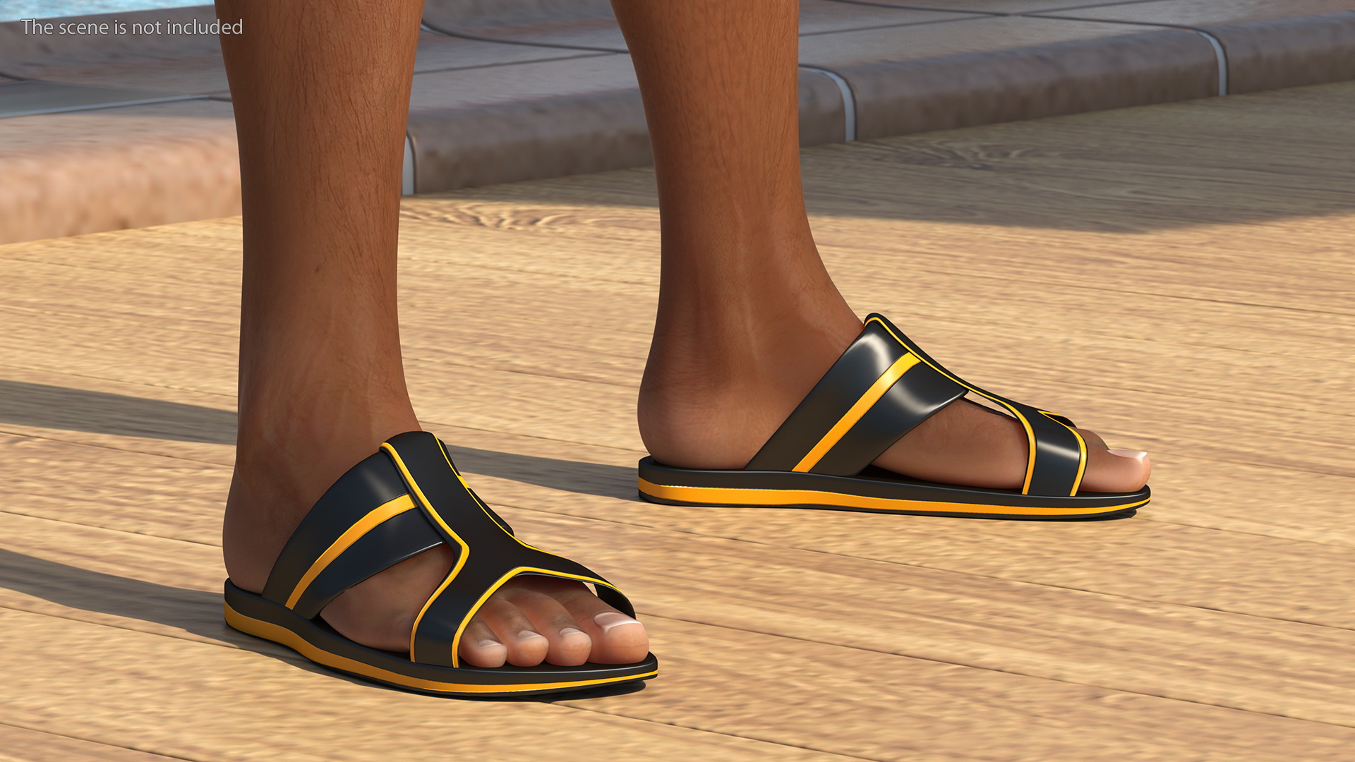 Light Skin Black Man in Swimwear 3D
