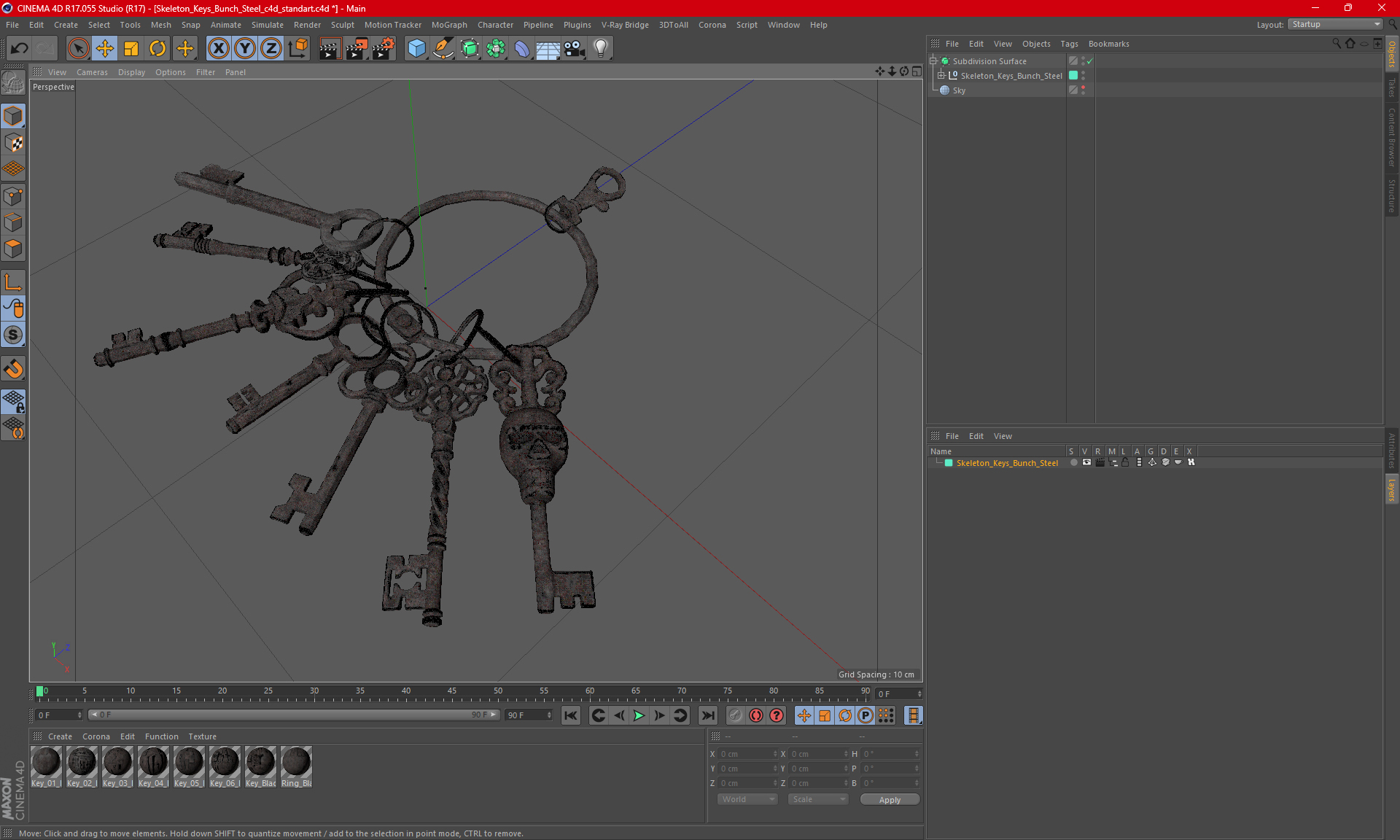 3D model Skeleton Keys Bunch Steel