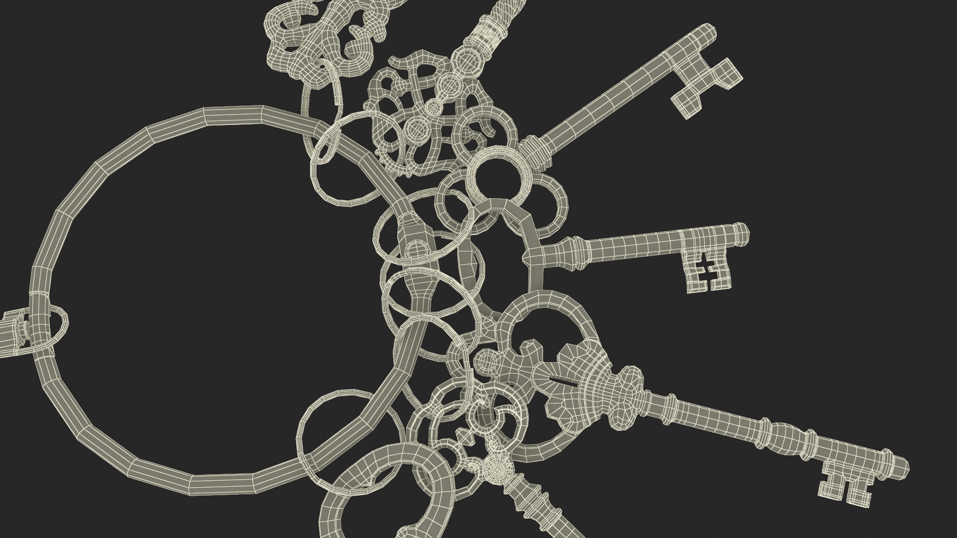 3D model Skeleton Keys Bunch Steel