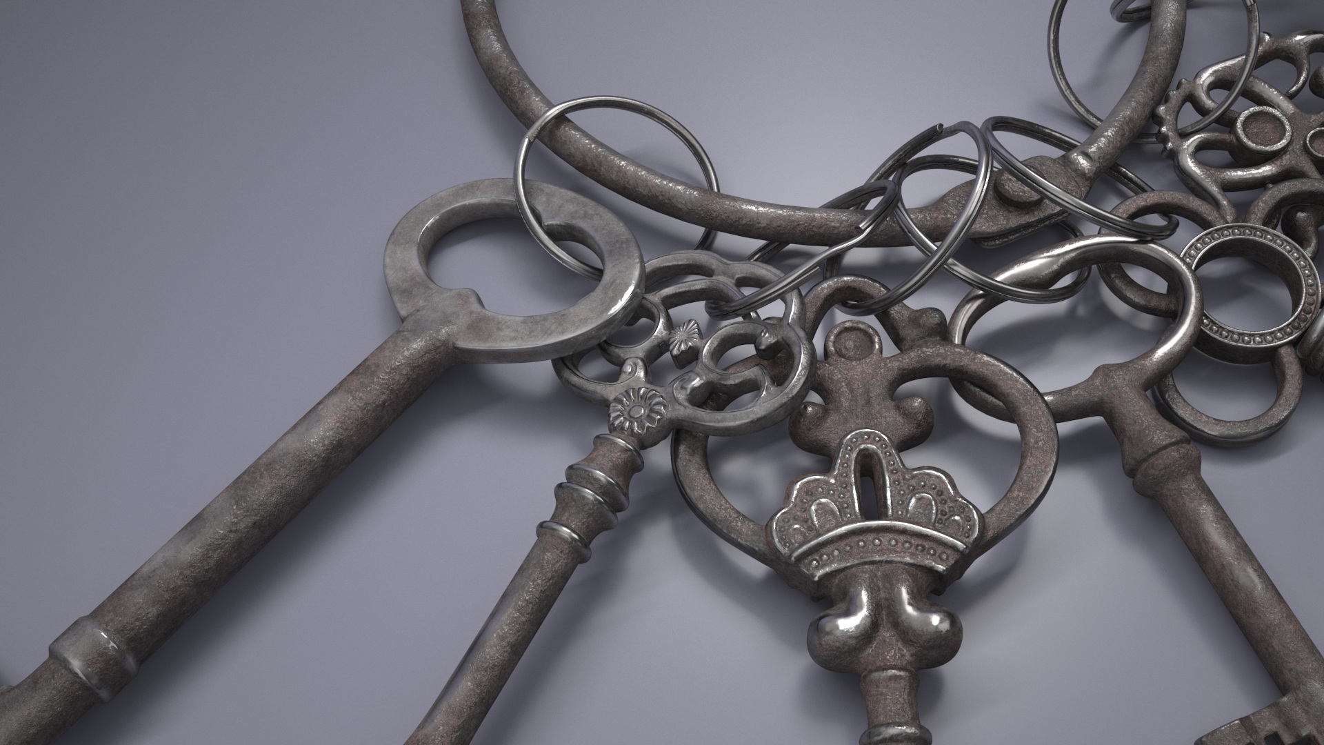 3D model Skeleton Keys Bunch Steel