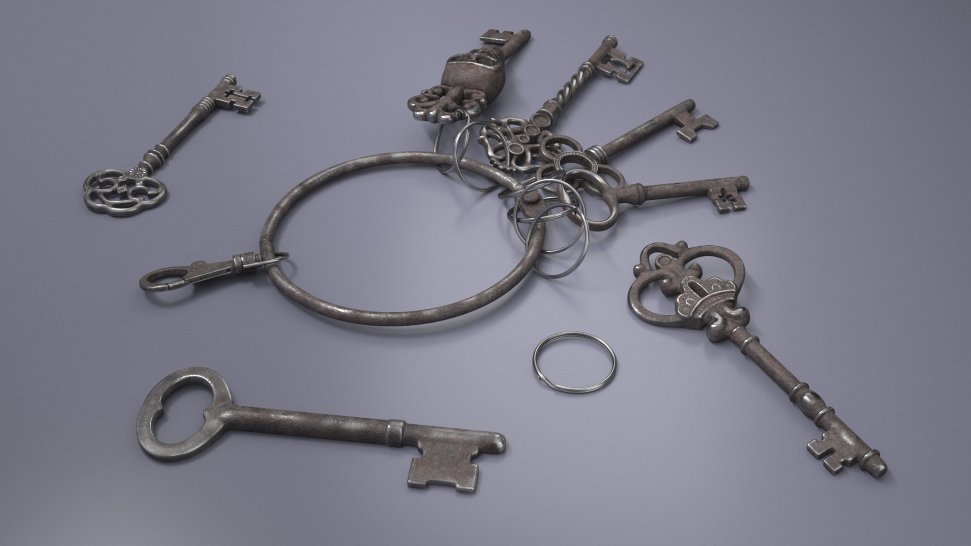 3D model Skeleton Keys Bunch Steel