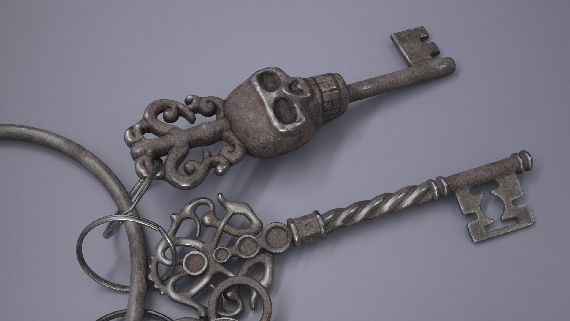 3D model Skeleton Keys Bunch Steel