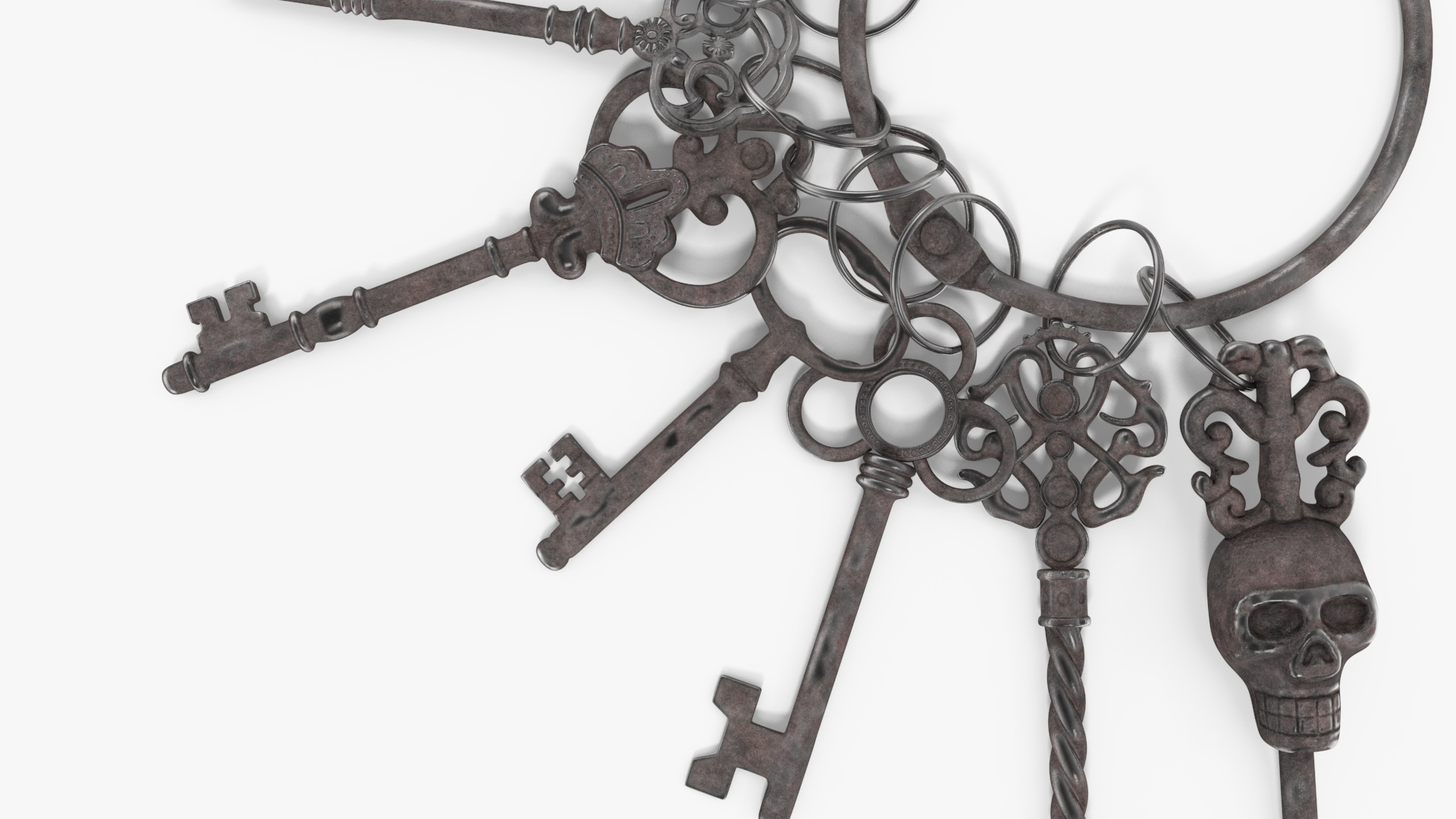 3D model Skeleton Keys Bunch Steel