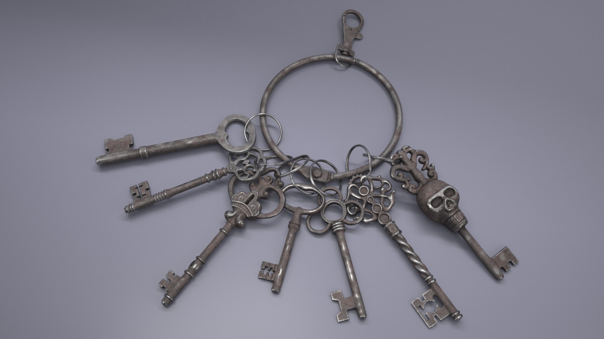 3D model Skeleton Keys Bunch Steel