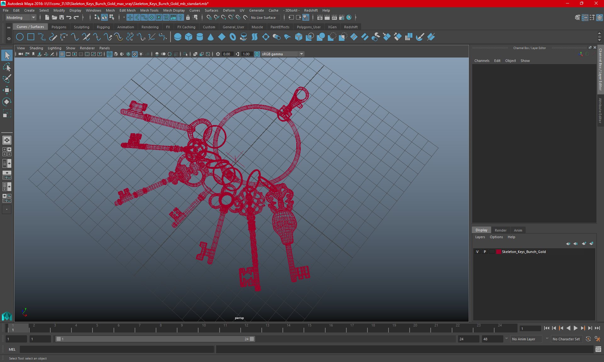3D model Skeleton Keys Bunch Steel