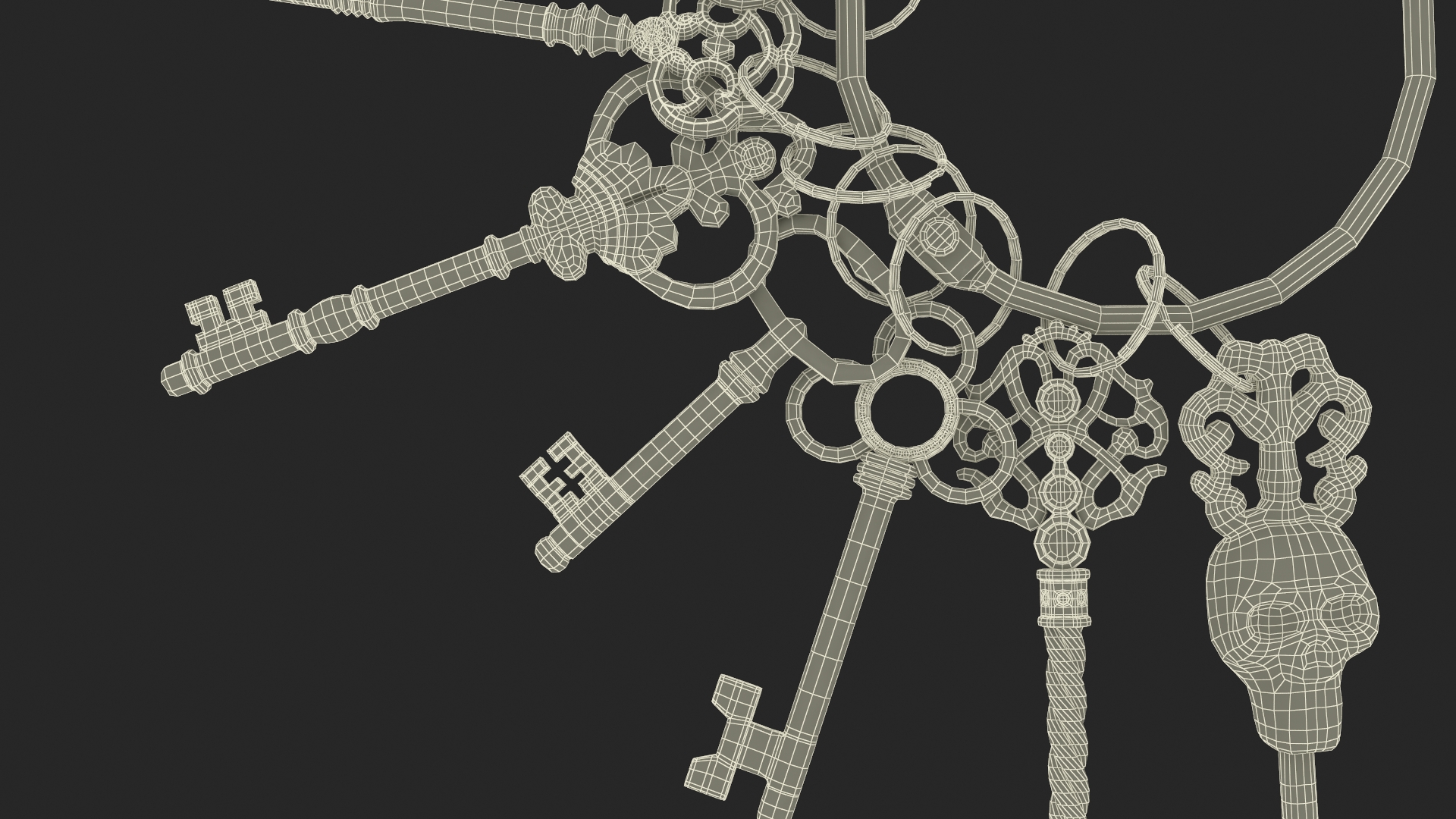 3D model Skeleton Keys Bunch Steel