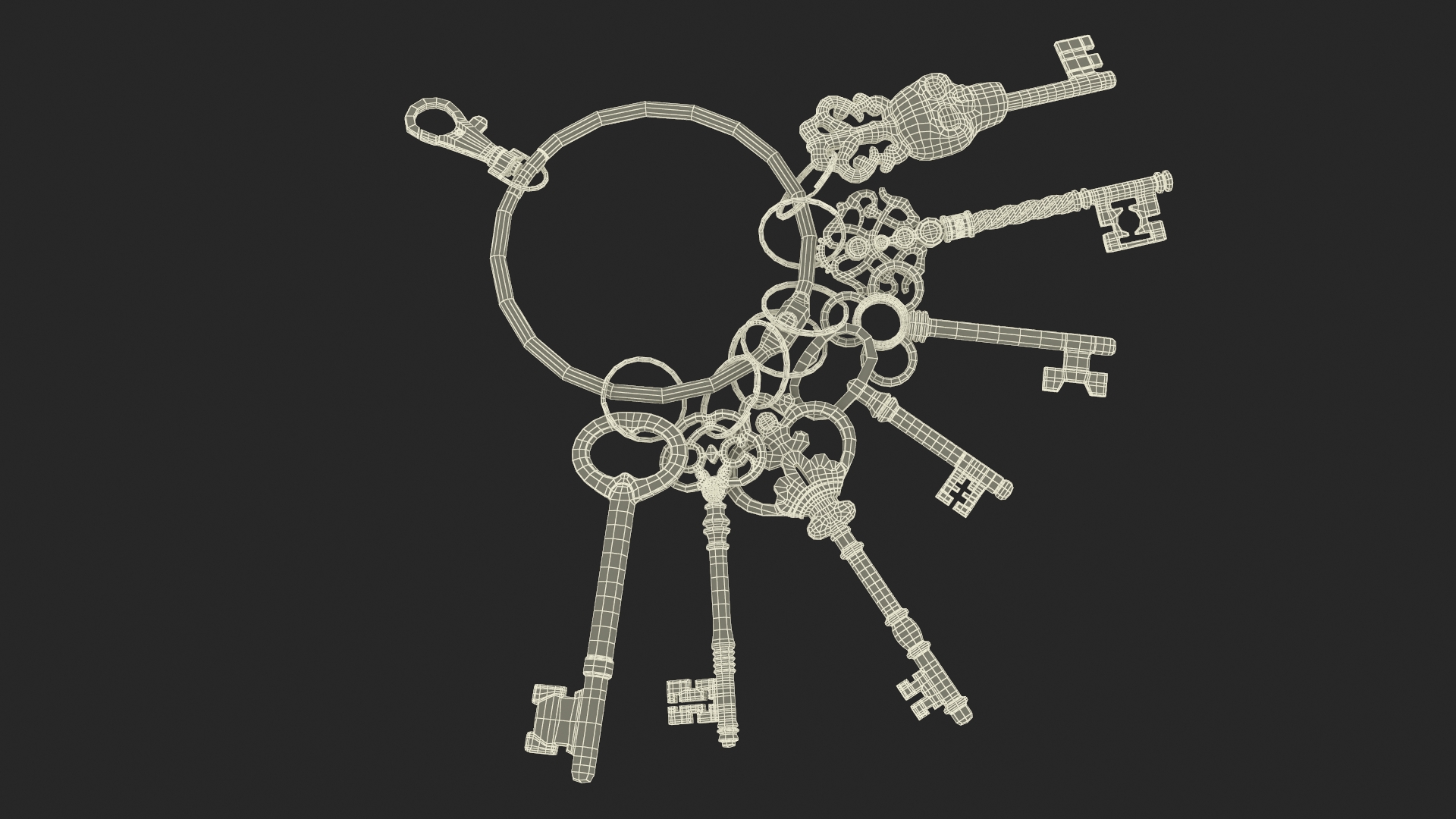 3D model Skeleton Keys Bunch Steel