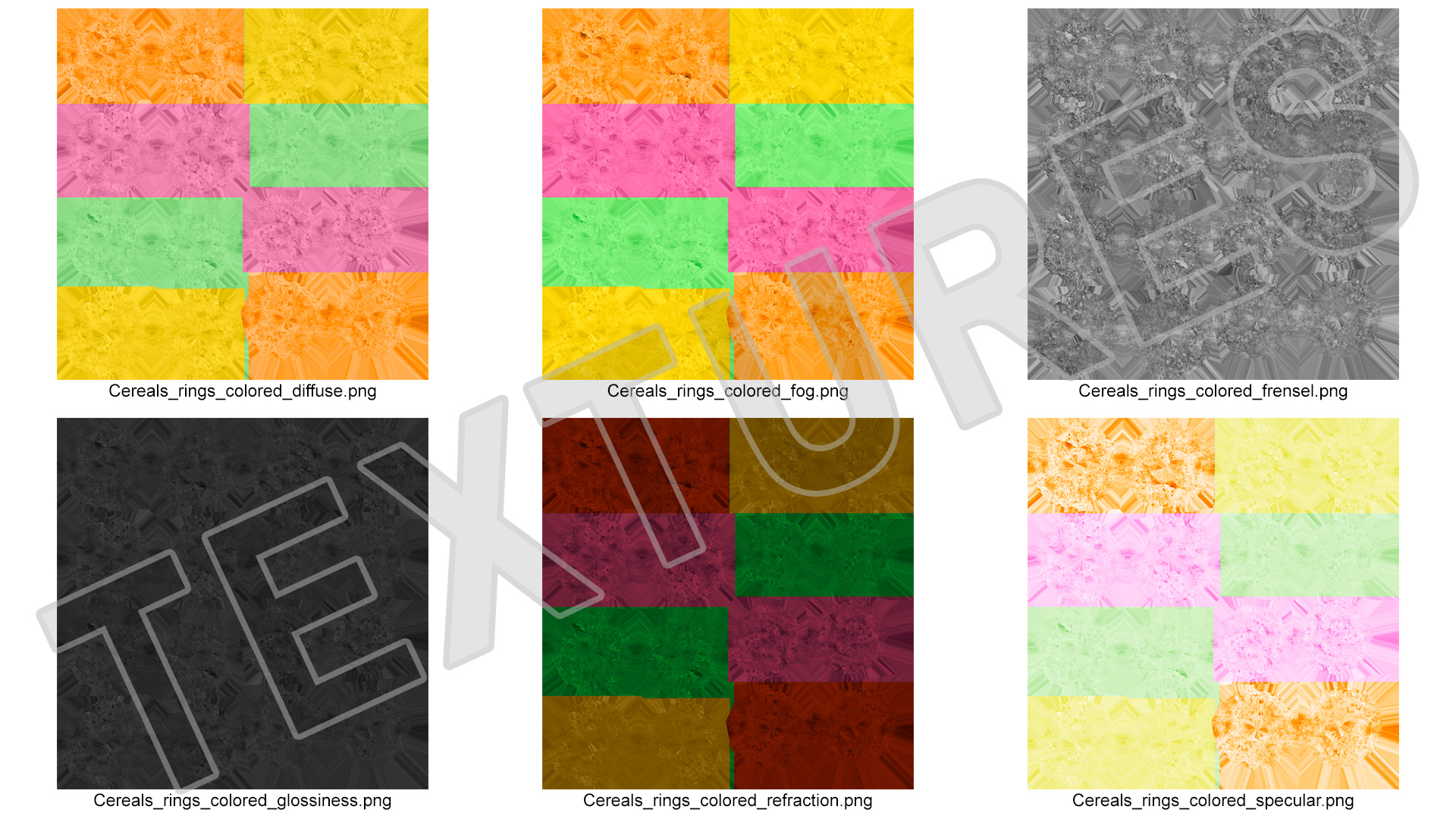 3D Colored Rings Breakfast model