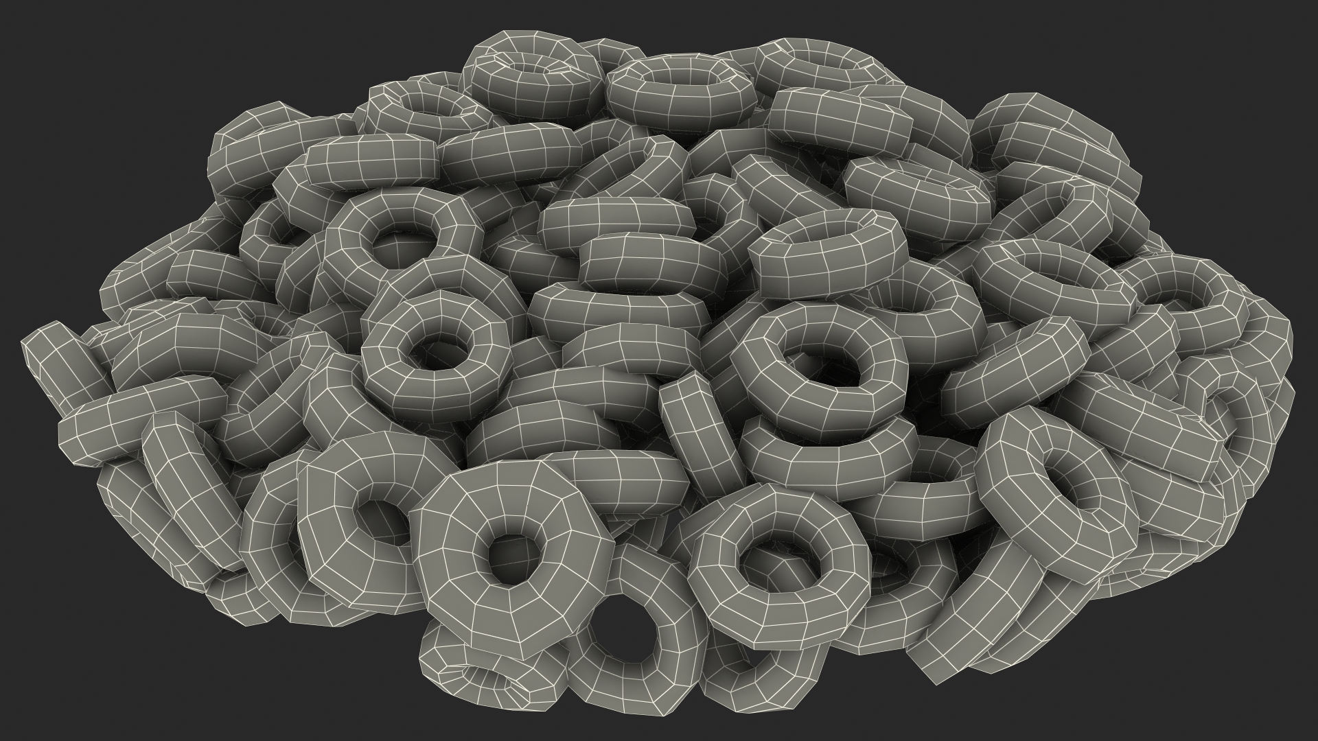 3D Colored Rings Breakfast model