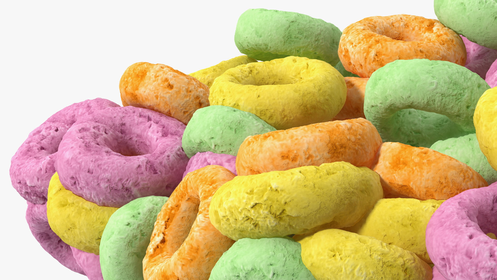 3D Colored Rings Breakfast model