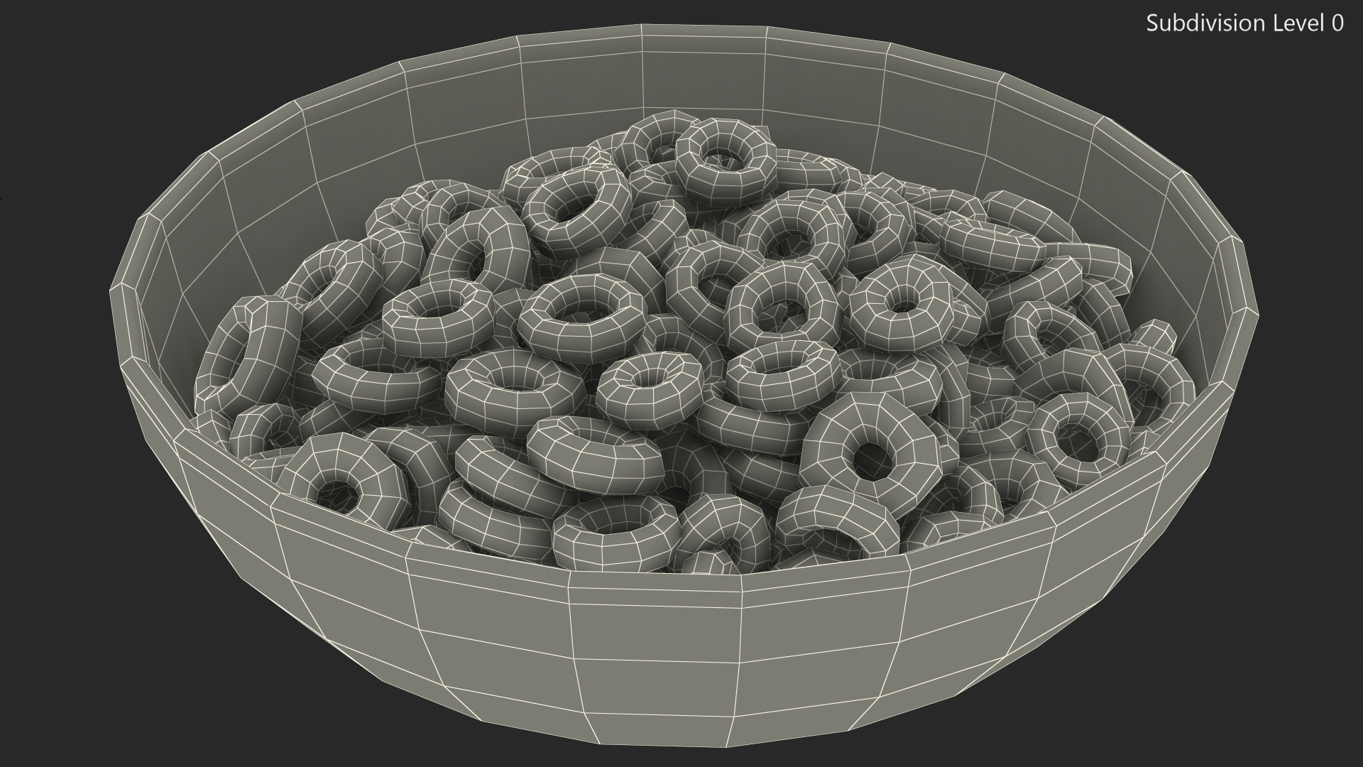 3D Colored Rings Breakfast model