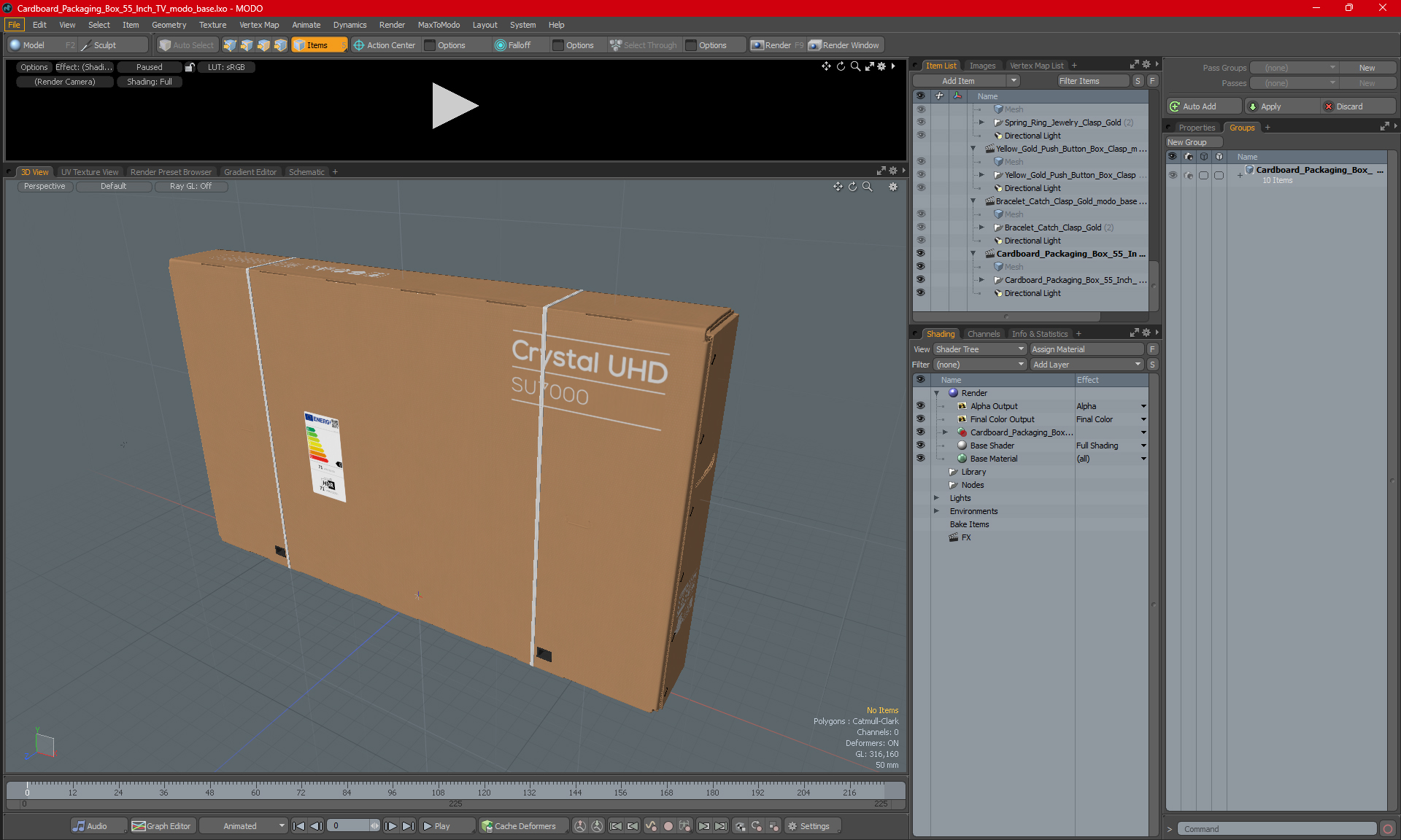 Cardboard Packaging Box 55 Inch TV 3D model