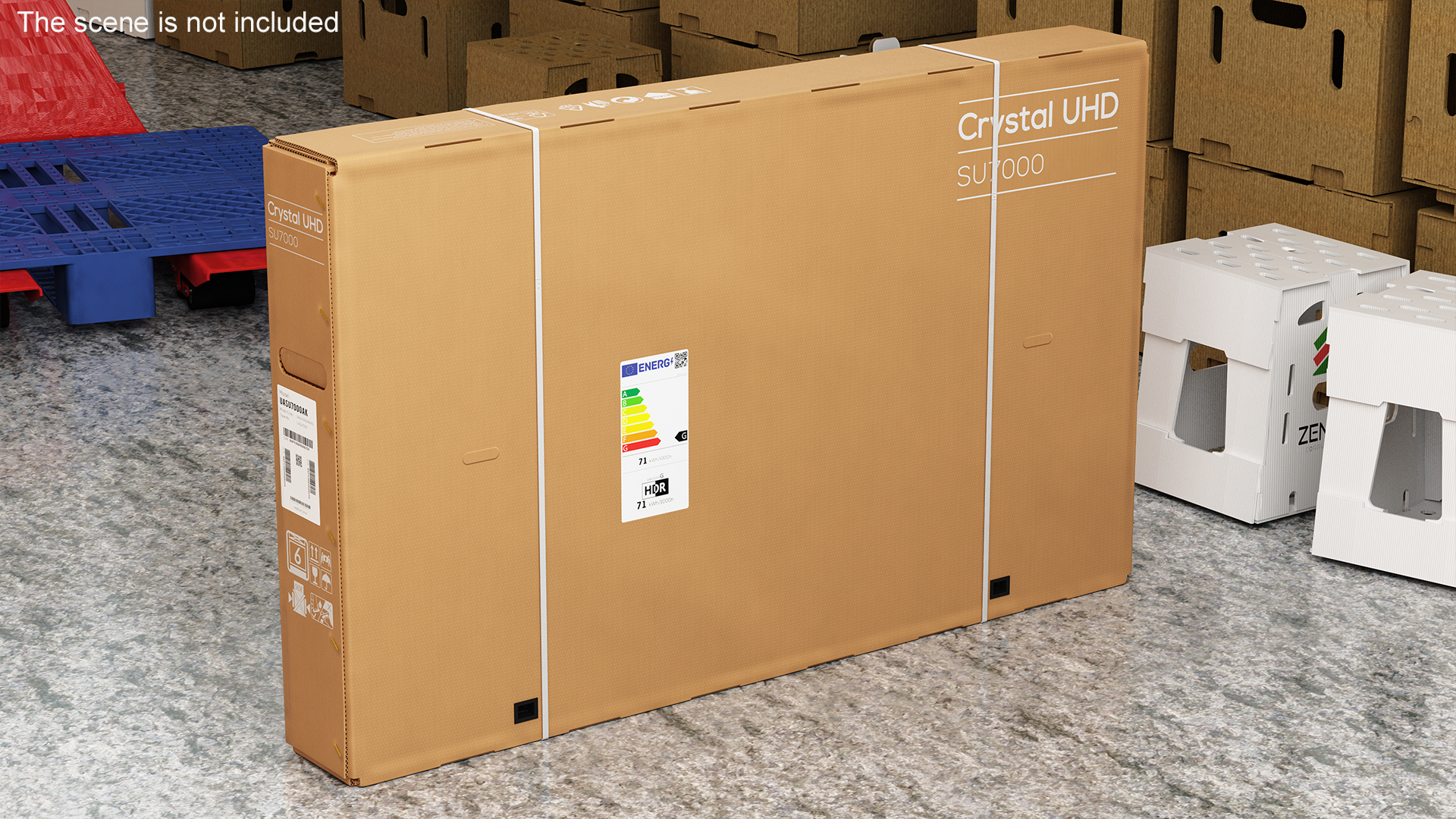 Cardboard Packaging Box 55 Inch TV 3D model