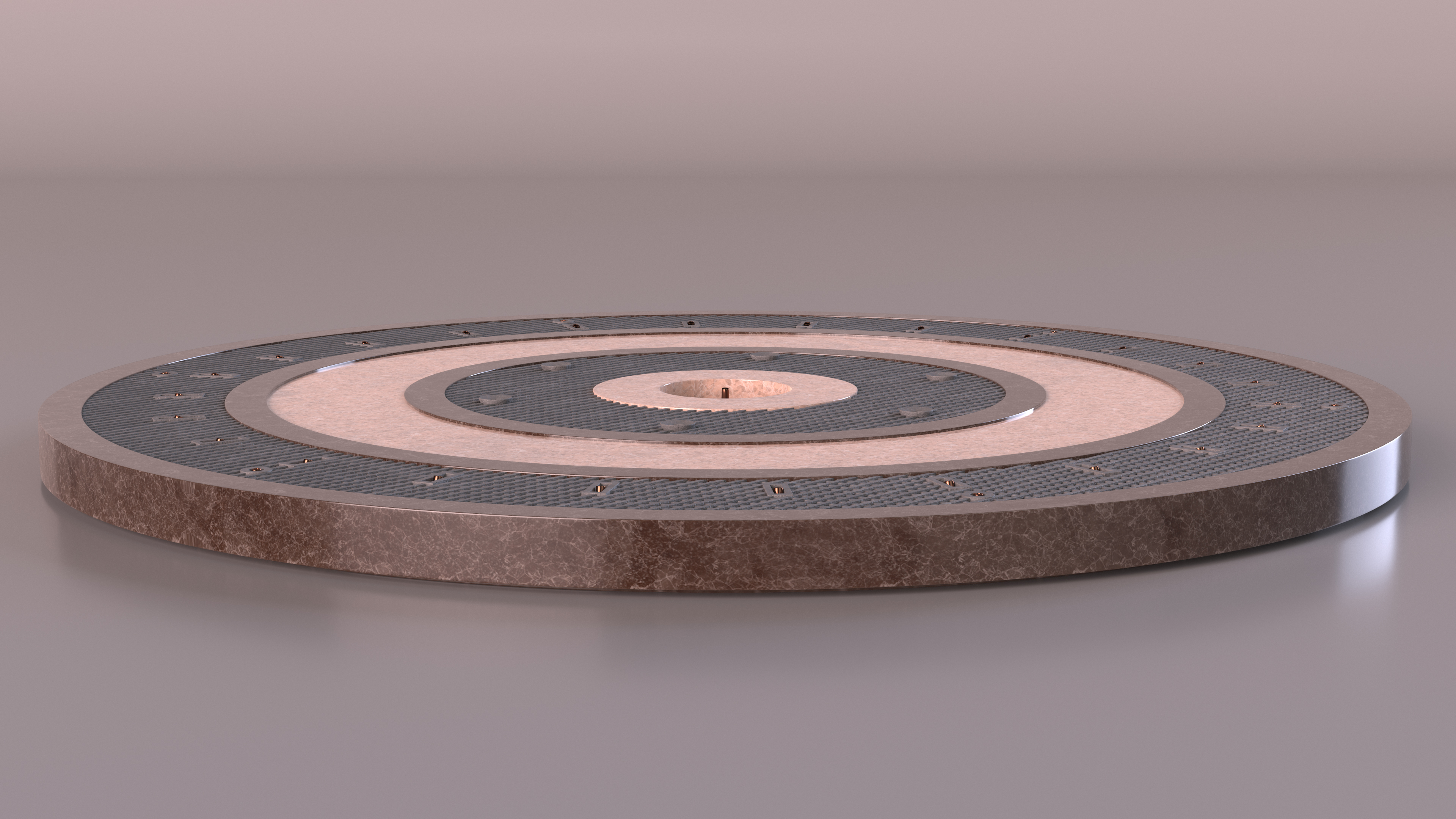 Dry Fountain Round No Water 3D