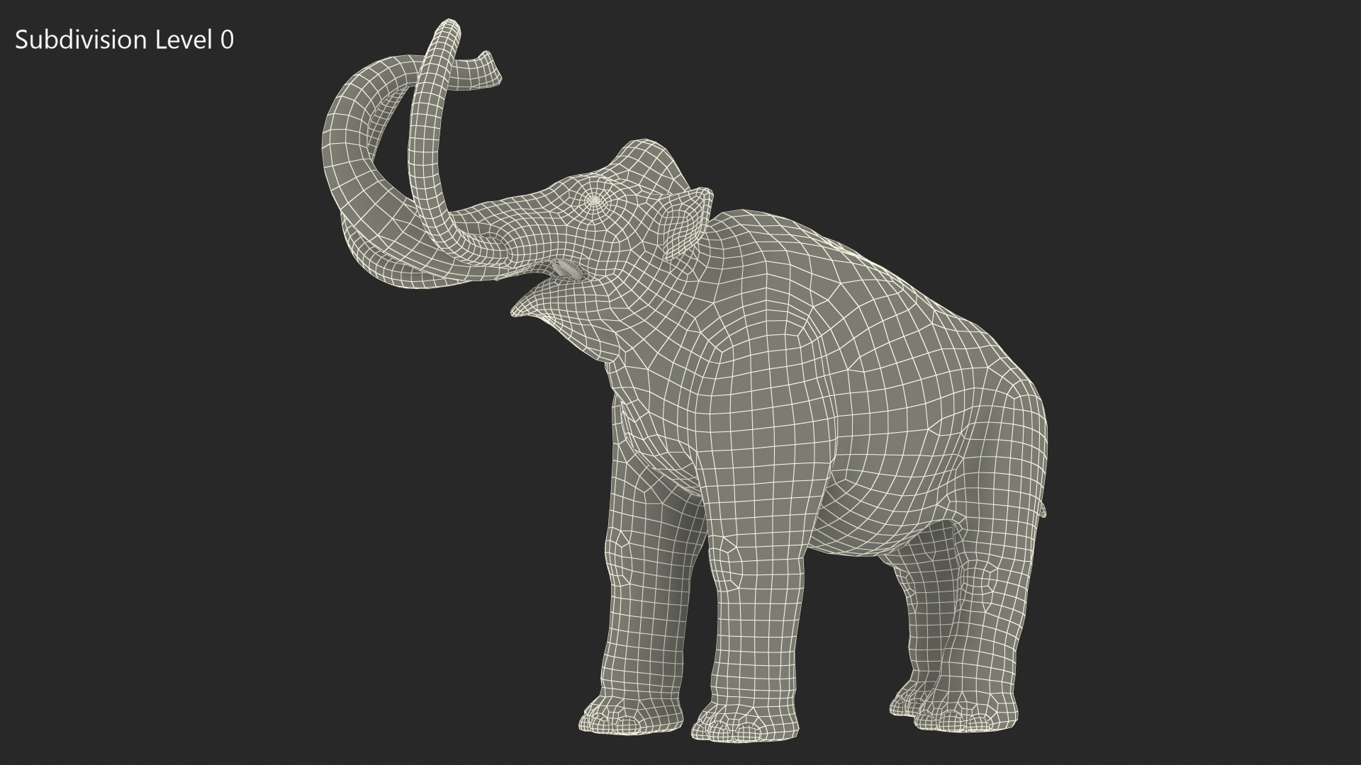 Adult Mammoth Clean Skeleton Shell Roar 3D model