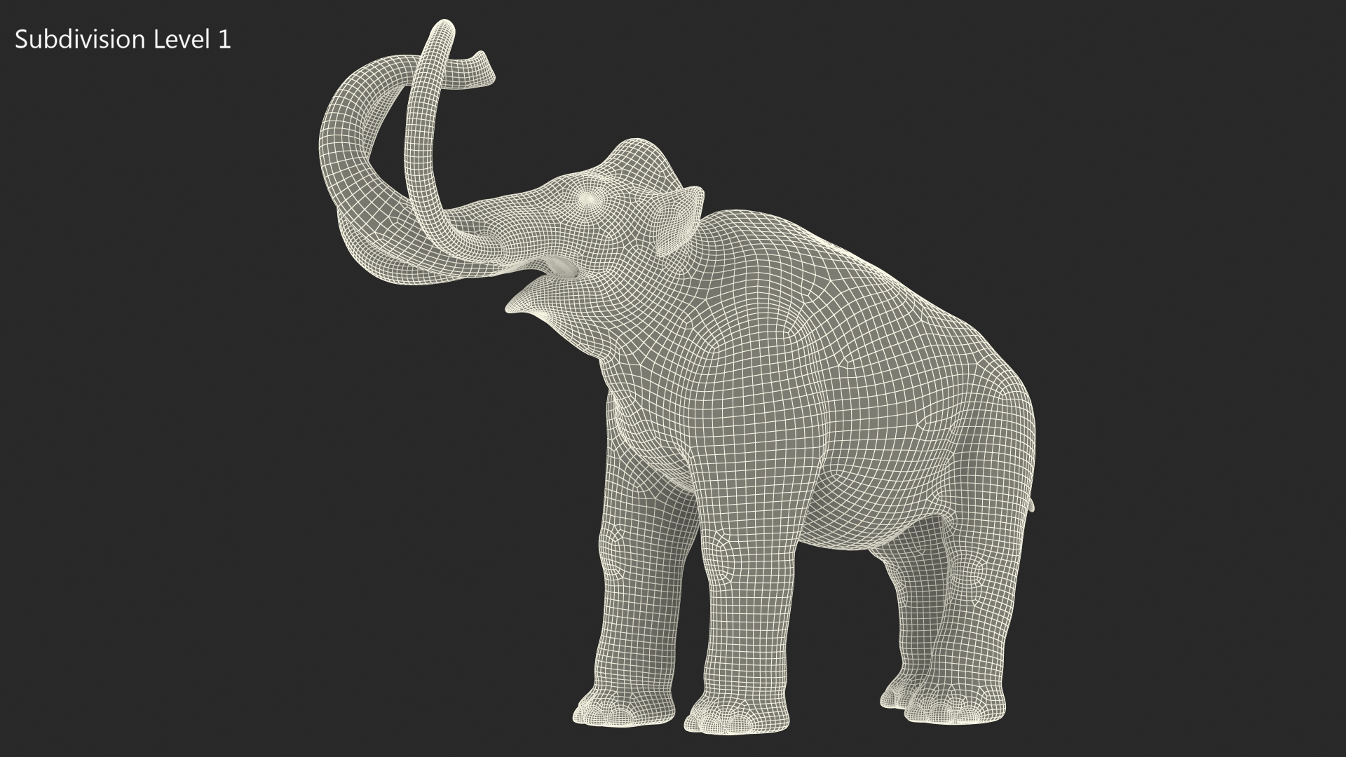 Adult Mammoth Clean Skeleton Shell Roar 3D model