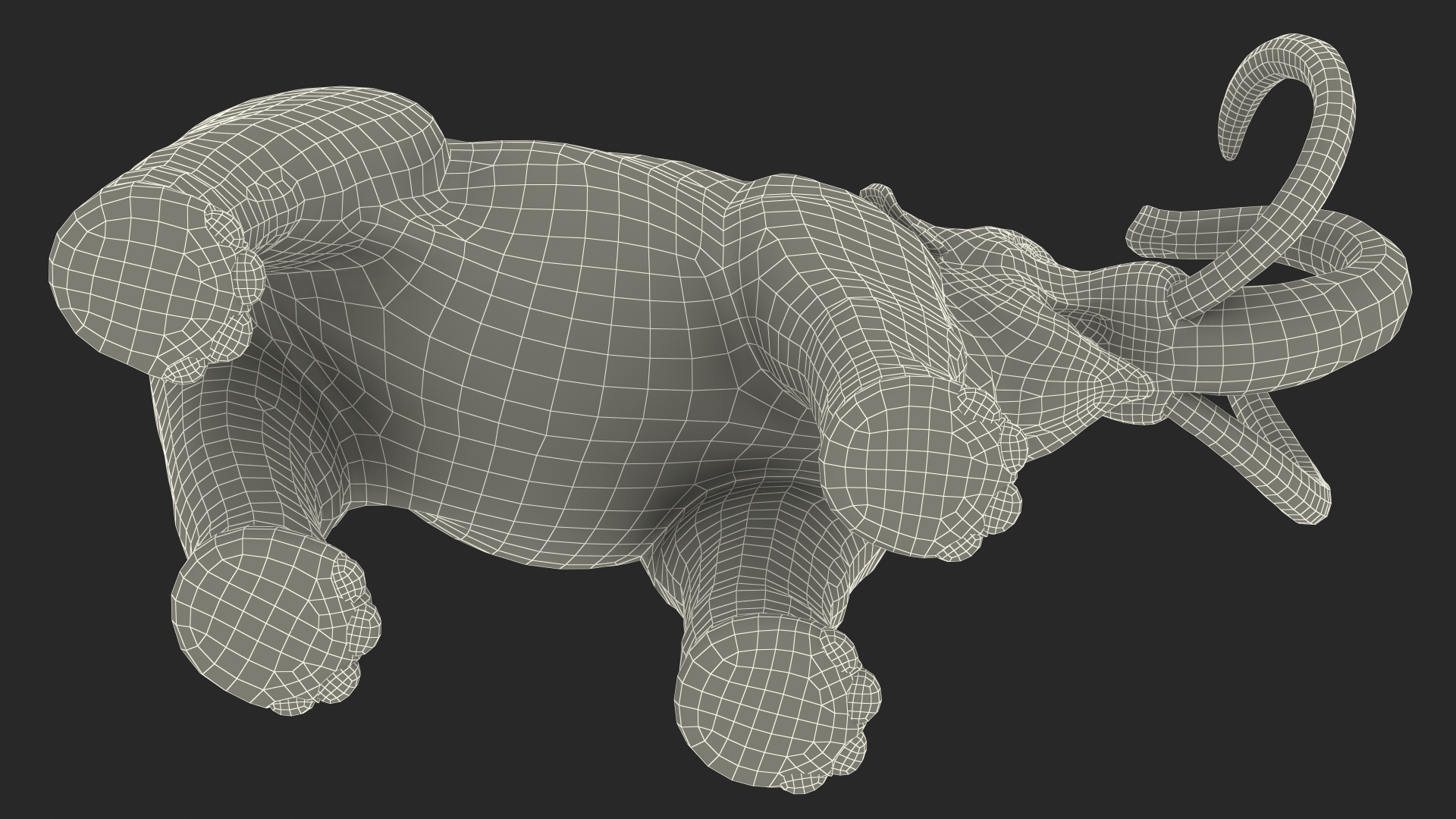 Adult Mammoth Clean Skeleton Shell Roar 3D model