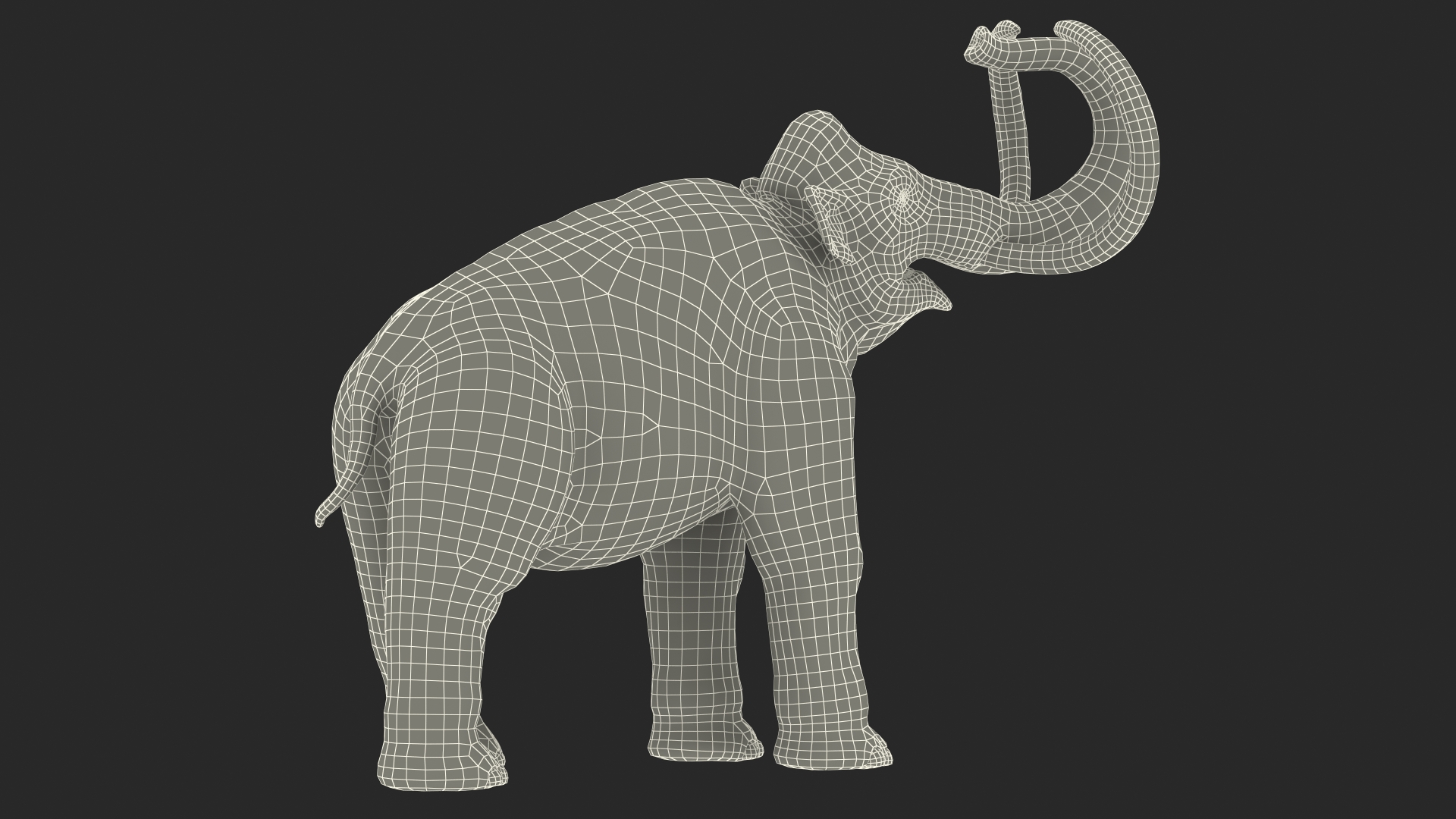 Adult Mammoth Clean Skeleton Shell Roar 3D model