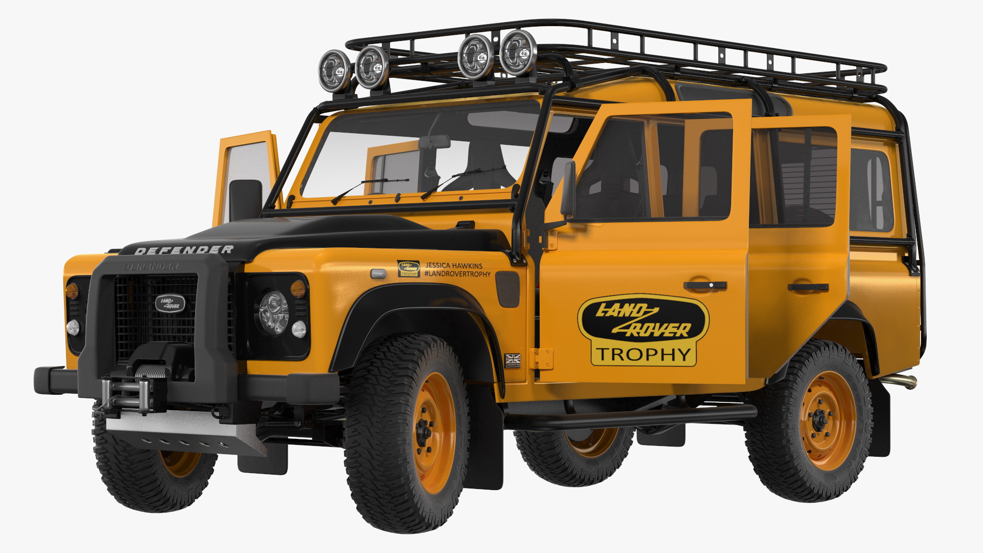3D Land Rover Defender Works V8 Trophy Clean Rigged model