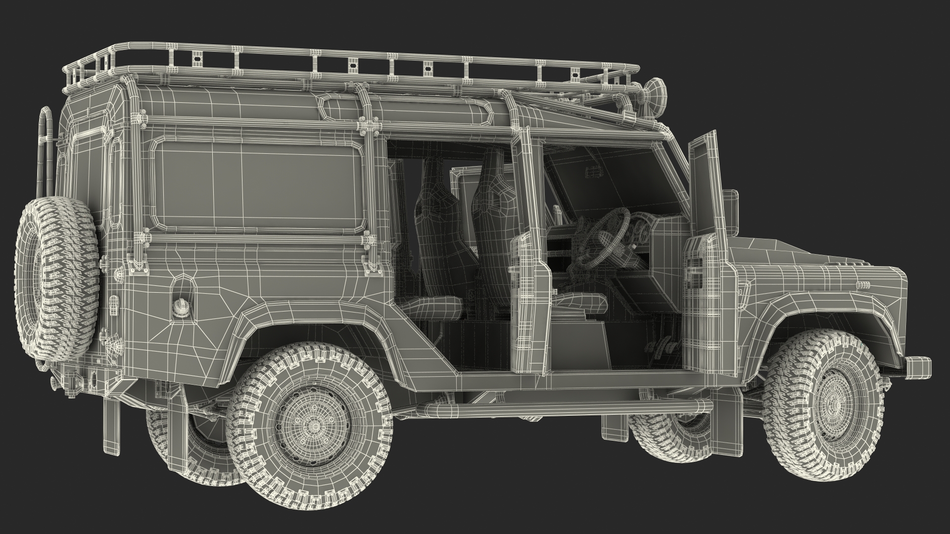 3D Land Rover Defender Works V8 Trophy Clean Rigged model