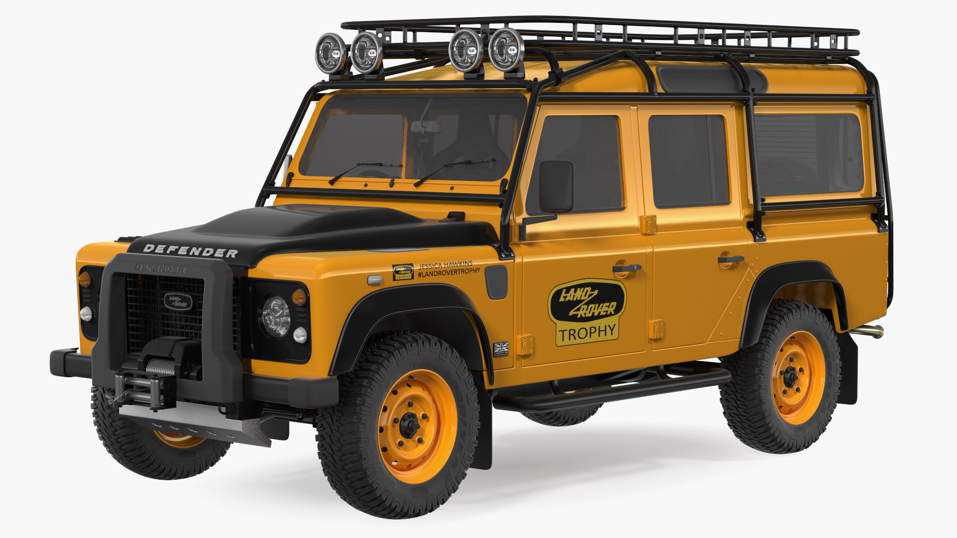 3D Land Rover Defender Works V8 Trophy Clean Rigged model