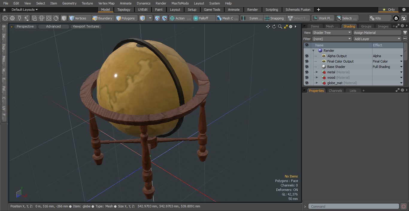 Floor Standing World Globe Antique 3D model