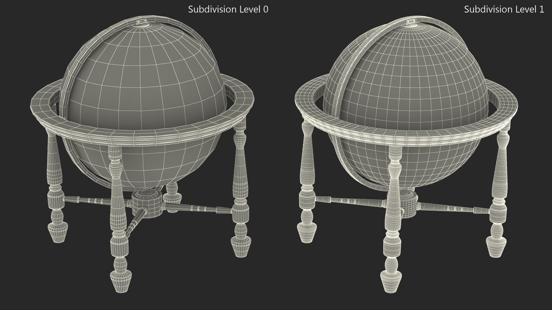 Floor Standing World Globe Antique 3D model