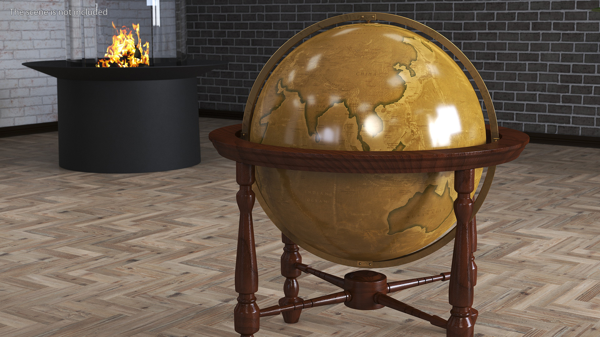 Floor Standing World Globe Antique 3D model
