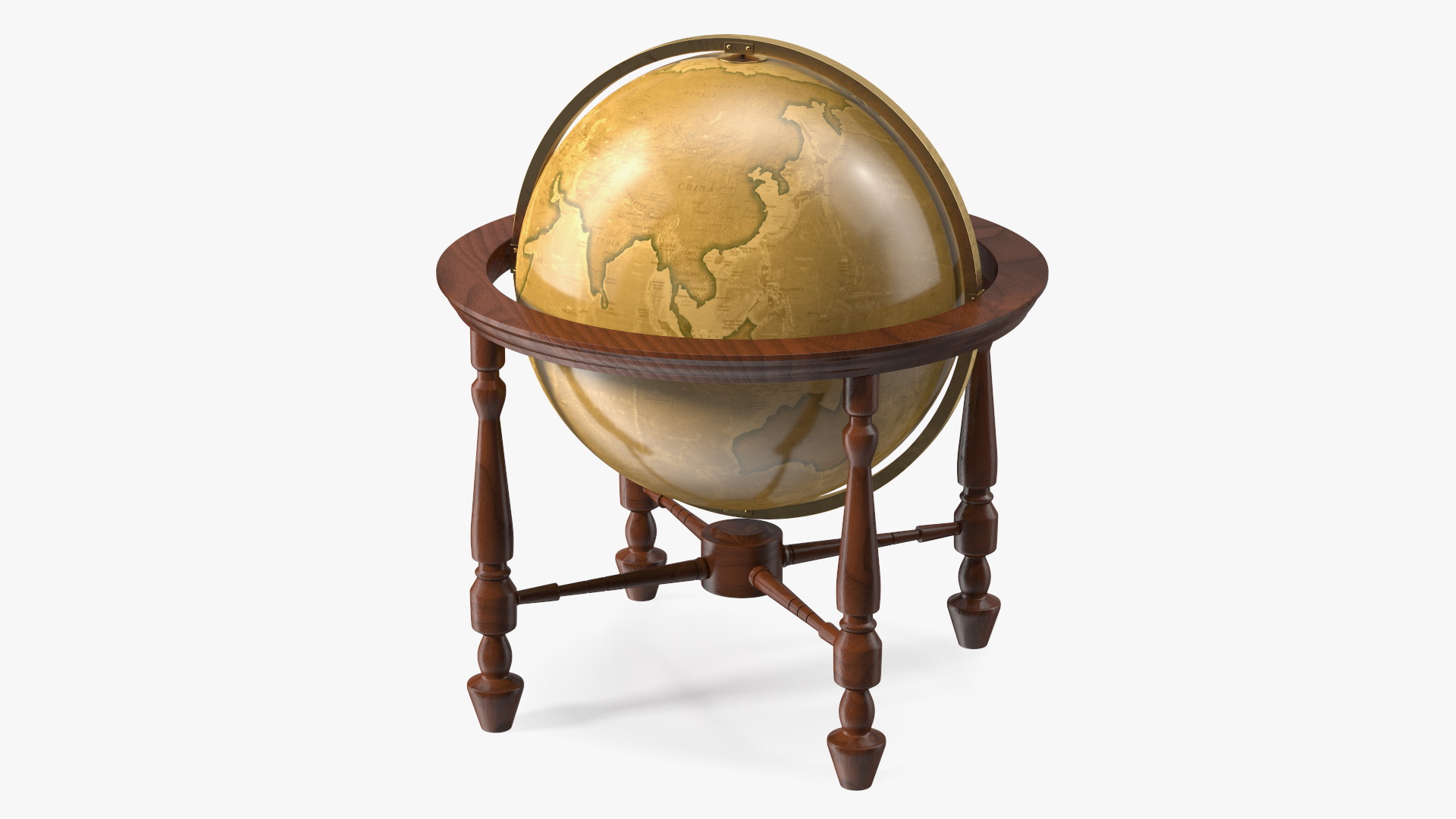 Floor Standing World Globe Antique 3D model