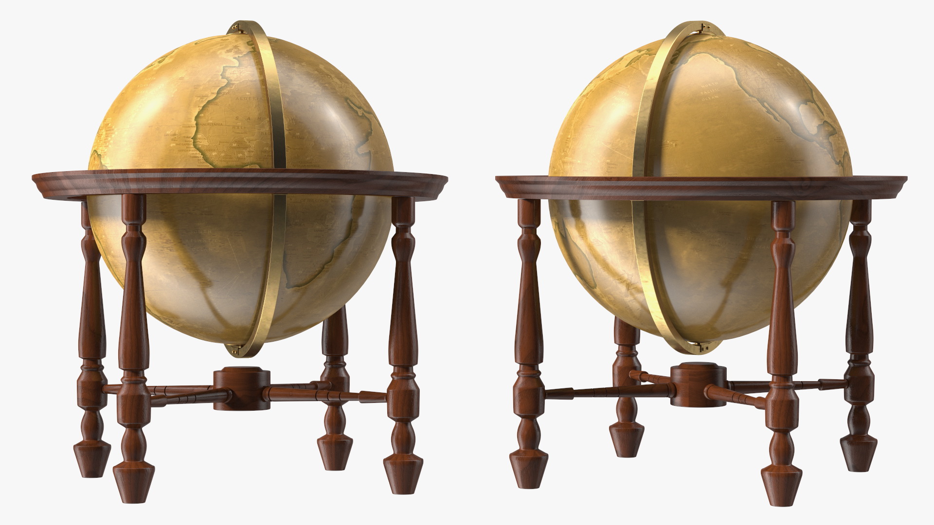 Floor Standing World Globe Antique 3D model