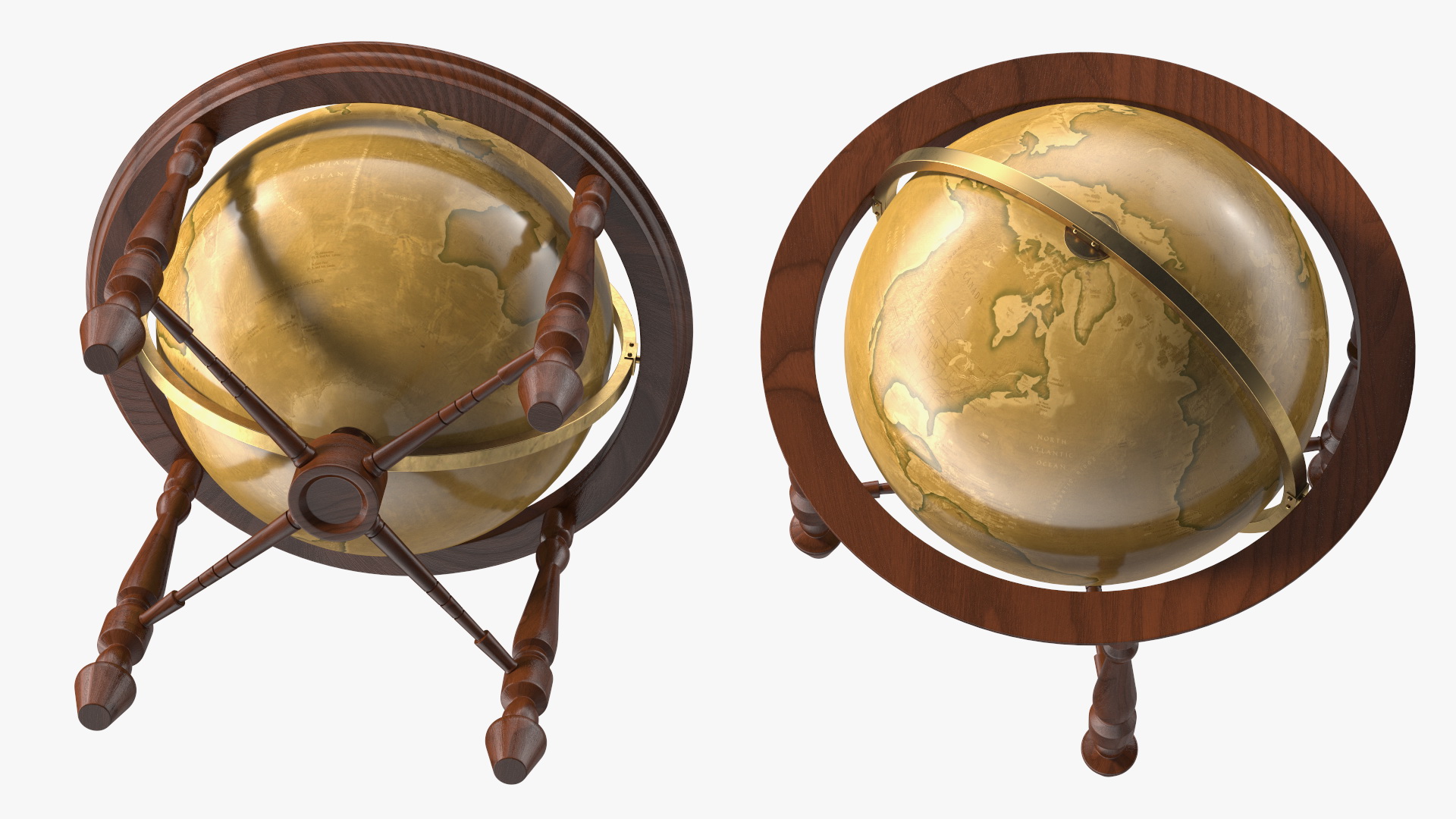 Floor Standing World Globe Antique 3D model
