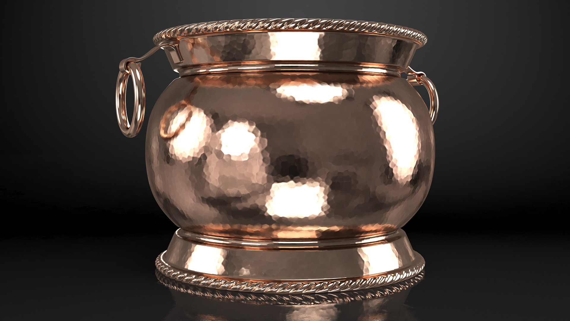 3D model Vintage Copper and Brass Jardiniere