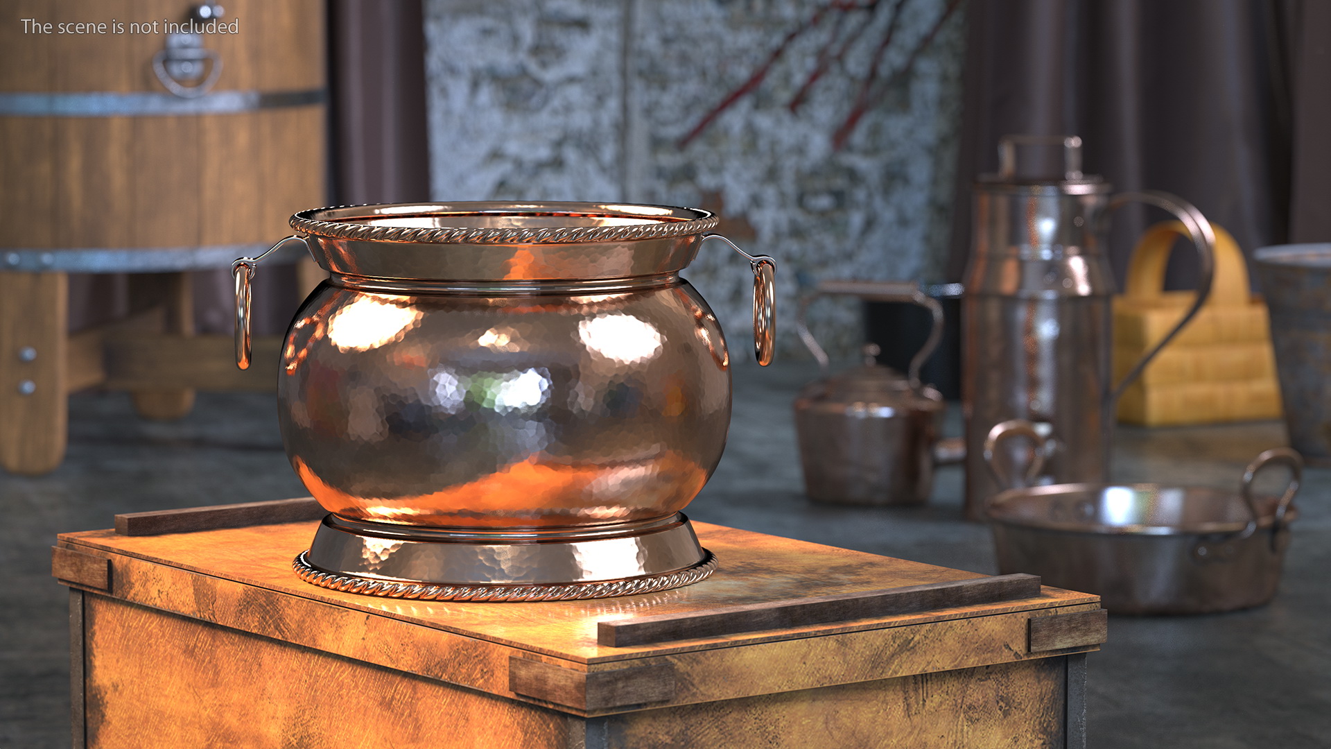 3D model Vintage Copper and Brass Jardiniere