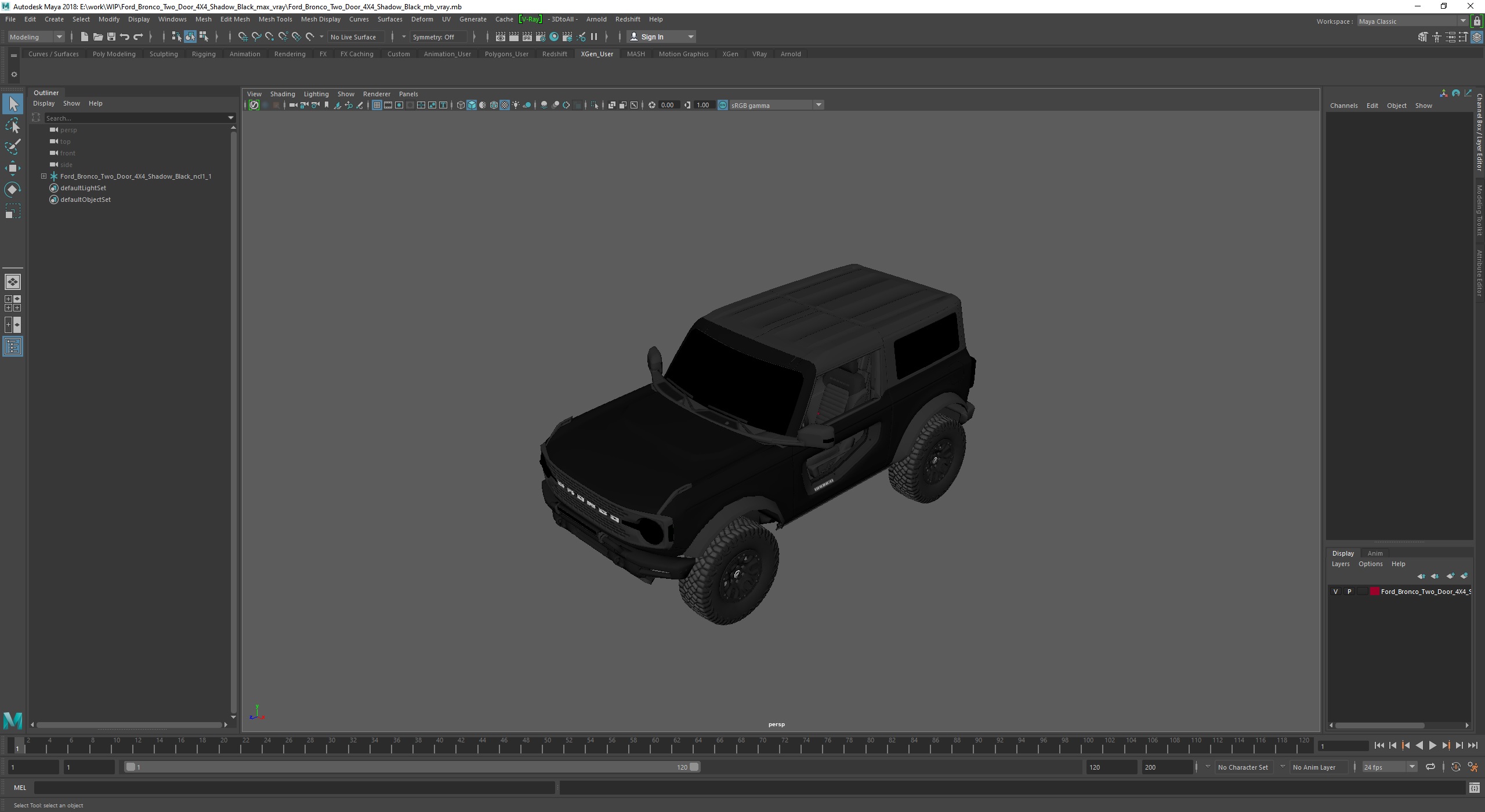 Ford Bronco Two Door 4X4 Shadow Black 3D