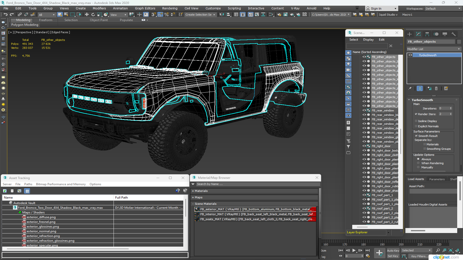 Ford Bronco Two Door 4X4 Shadow Black 3D