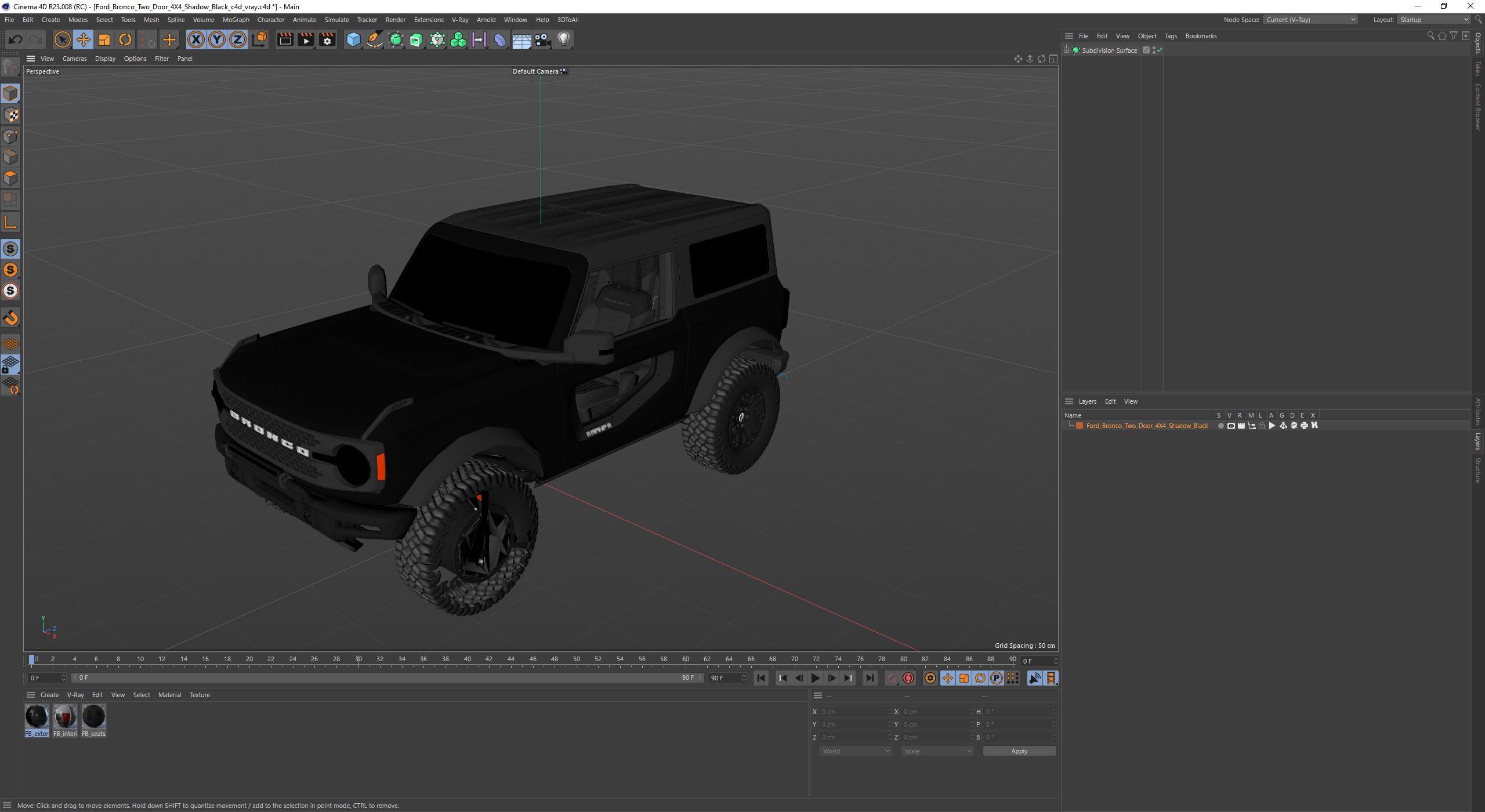 Ford Bronco Two Door 4X4 Shadow Black 3D