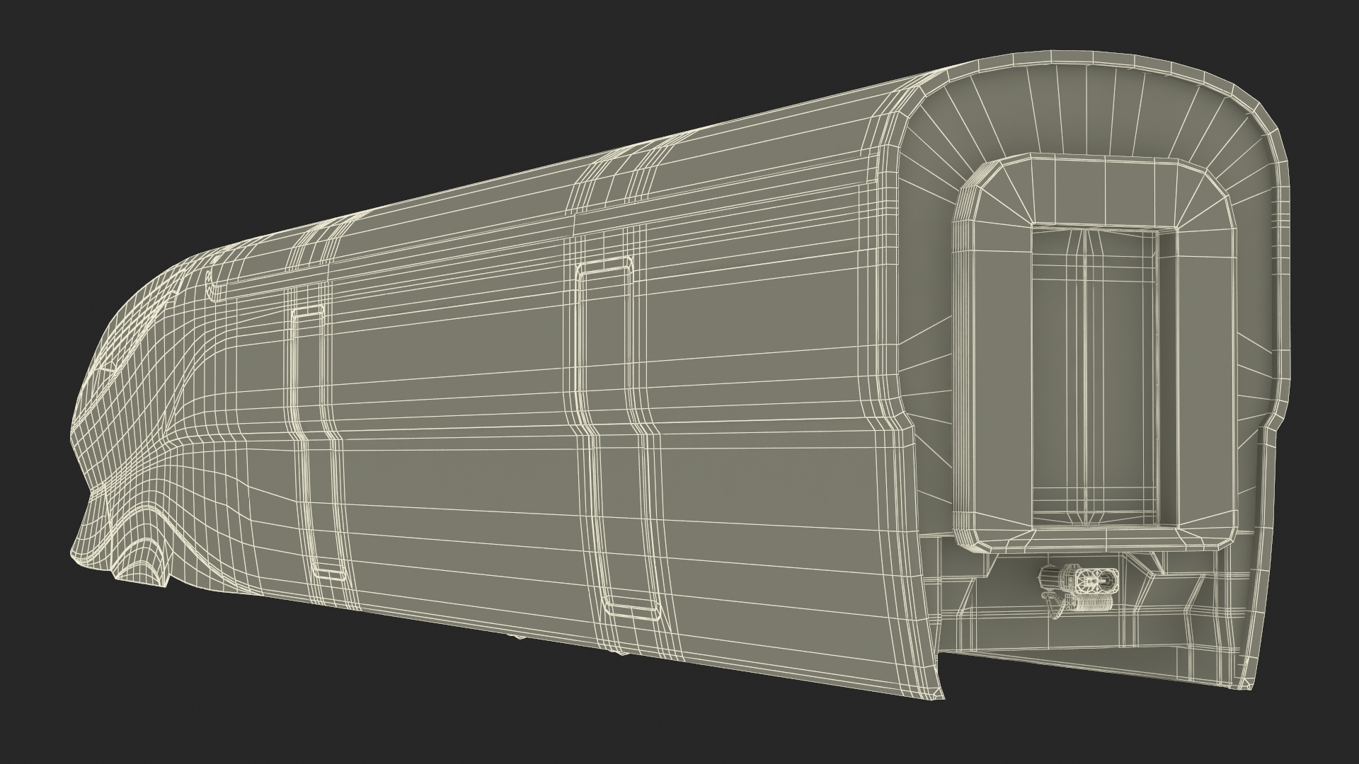 Futuristic Train Locomotive Silver 3D model