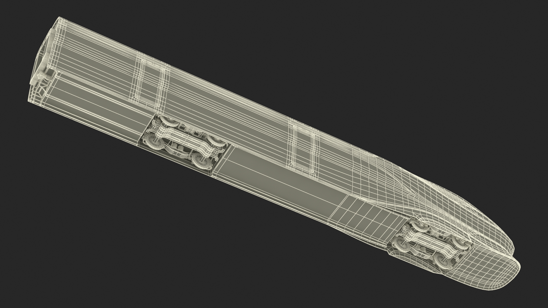 Futuristic Train Locomotive Silver 3D model