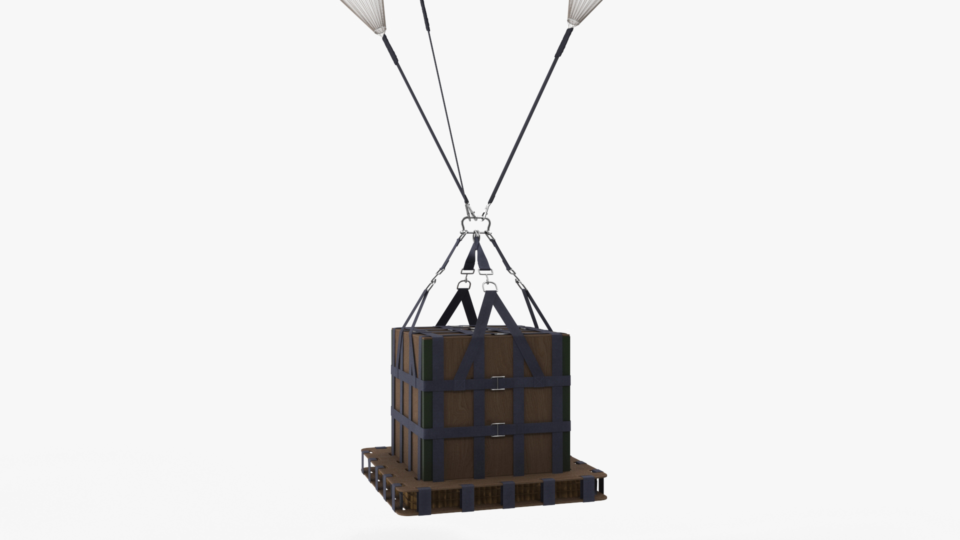 Triple Subscale Parachute Cargo System White 3D model