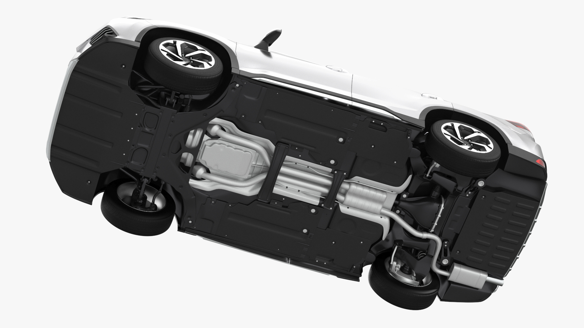 White Compact Crossover SUV 3D
