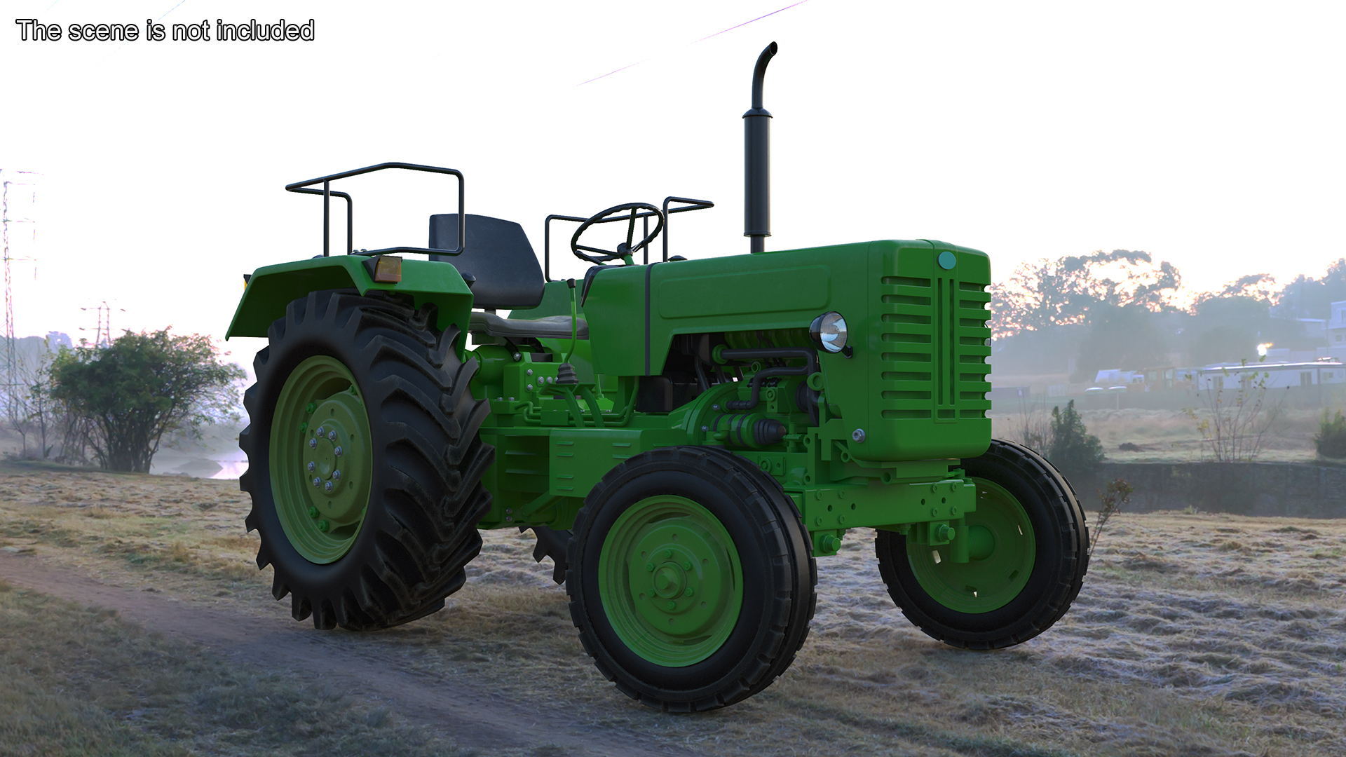 3D Vintage Farm Tractor Rigged for Maya