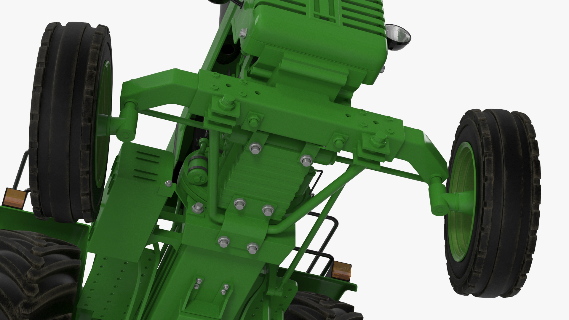 3D Vintage Farm Tractor Rigged for Maya
